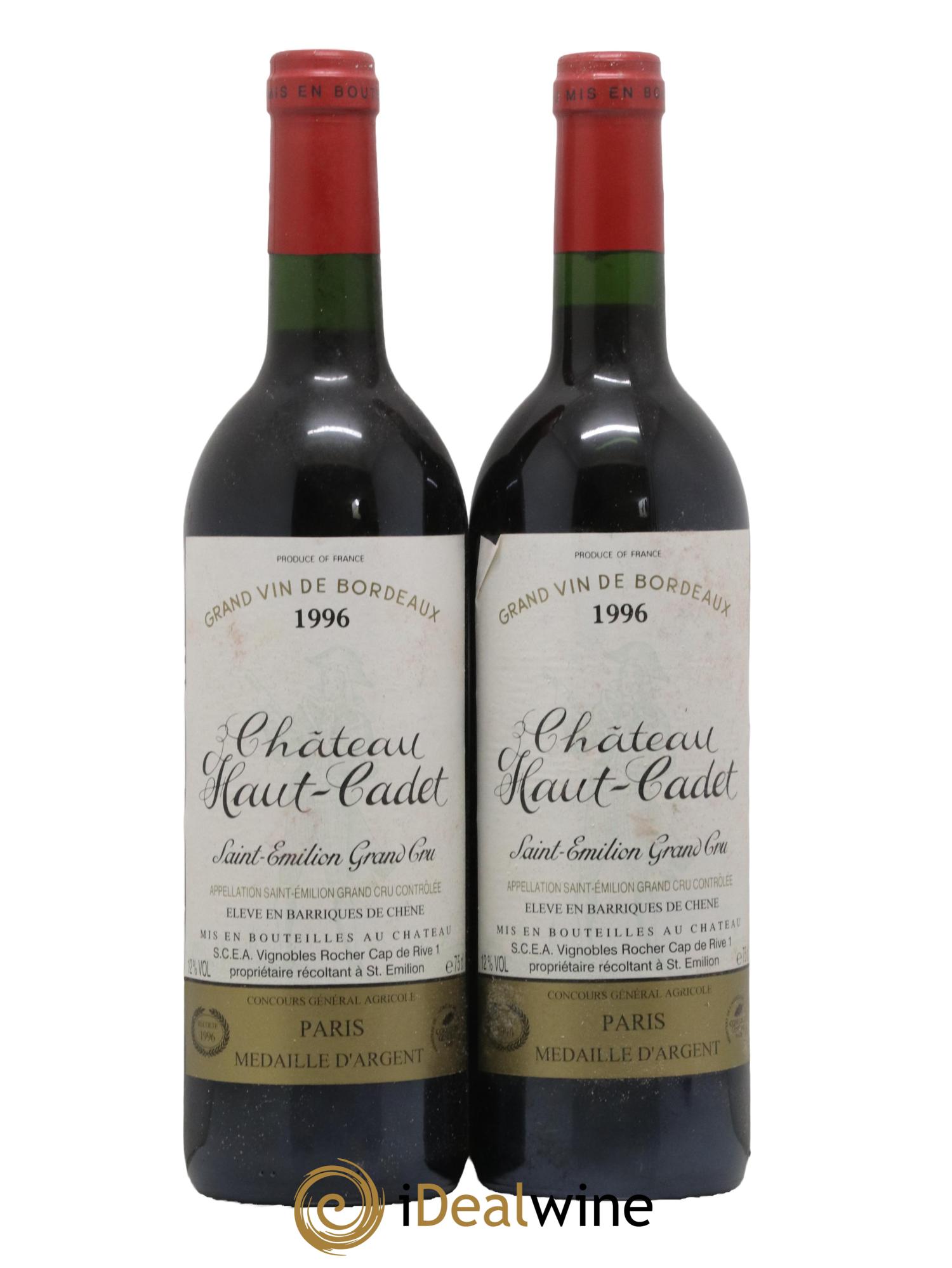 Château Haut Cadet 1996 - Lot de 2 bouteilles - 0