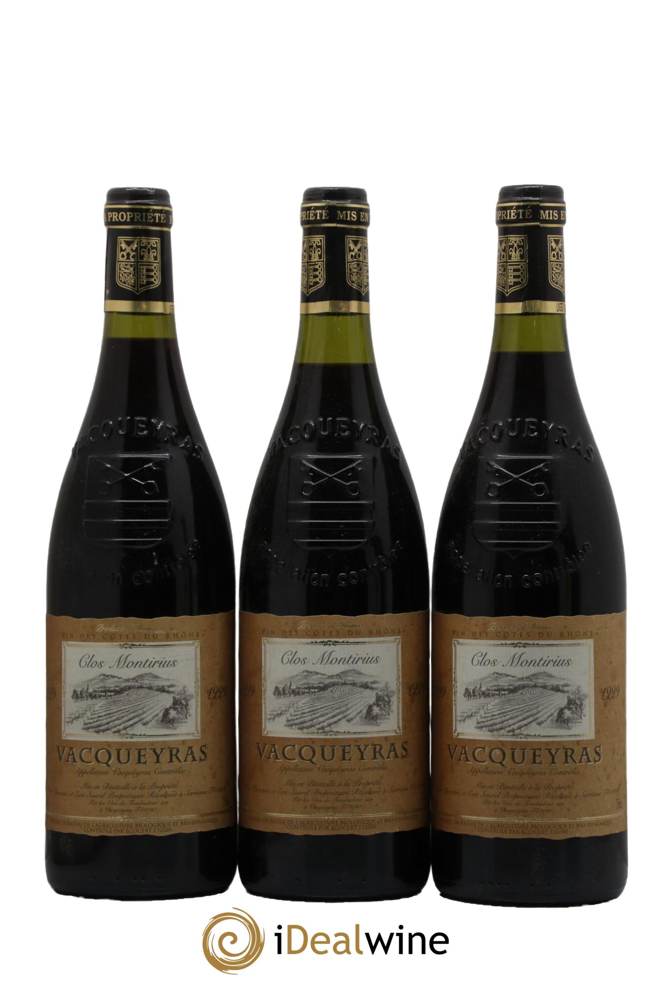 Vacqueyras Le Clos Montirius 1999 - Lot de 3 bouteilles - 0