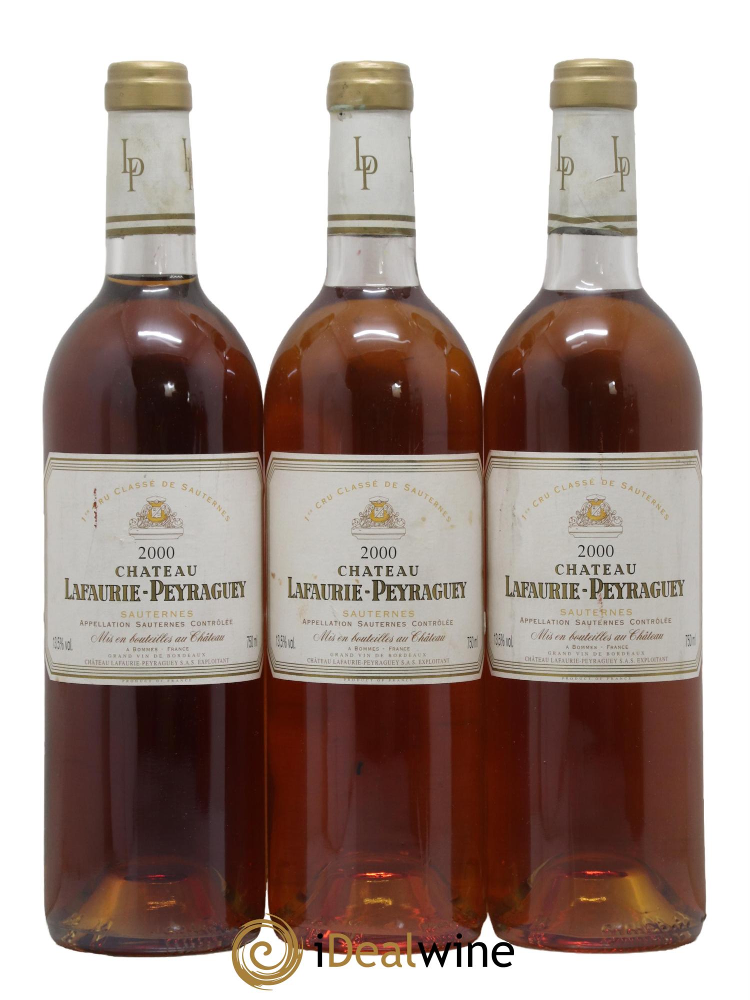 Château Lafaurie-Peyraguey 1er Grand Cru Classé 2000 - Lot de 3 bouteilles - 0