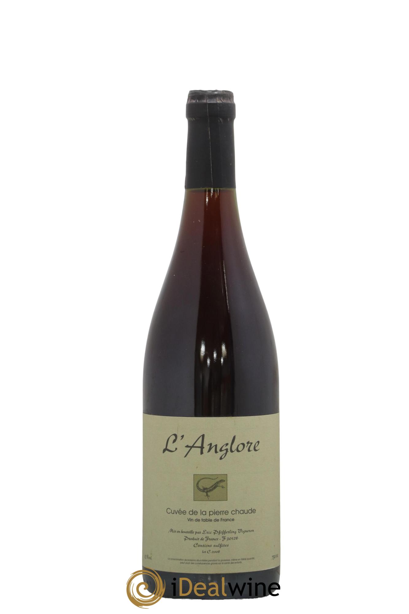 Vin de France Pierre chaude L'Anglore 2008 - Lot de 1 bouteille - 0