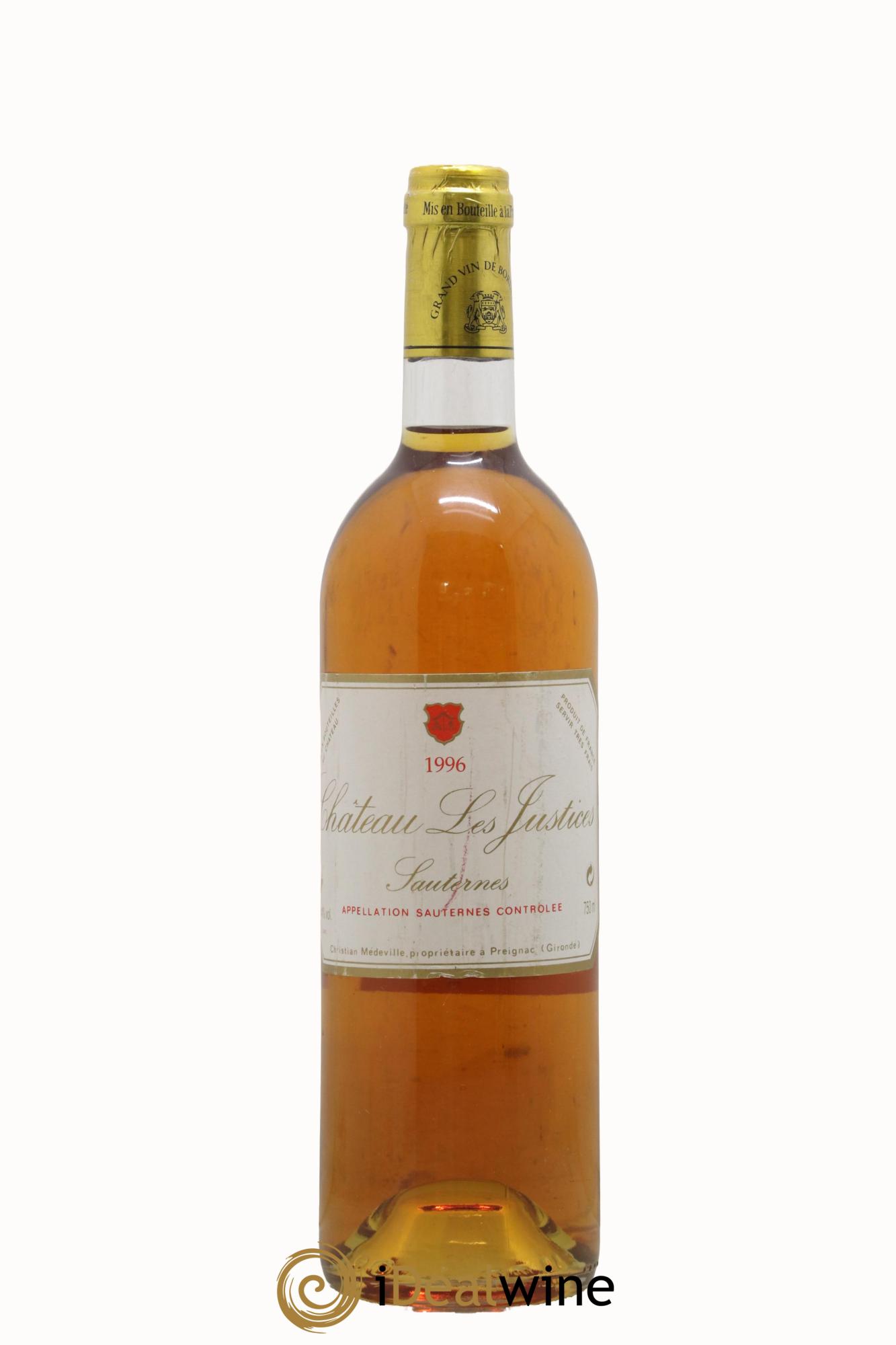 Château les Justices Cru Bourgeois 1996 - Posten von 1 Flasche - 0