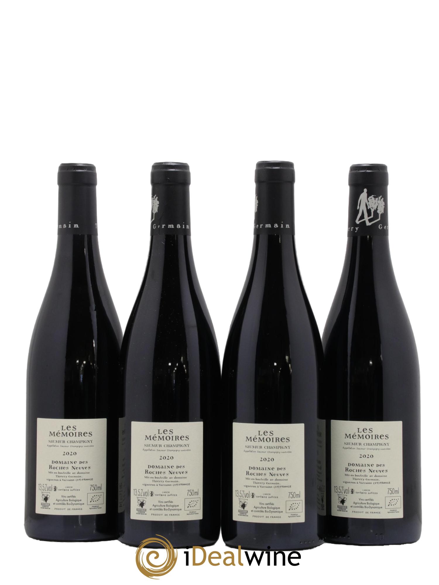 Saumur-Champigny Les Mémoires Domaine des Roches Neuves - Thierry Germain 2020 - Lot of 4 bottles - 1
