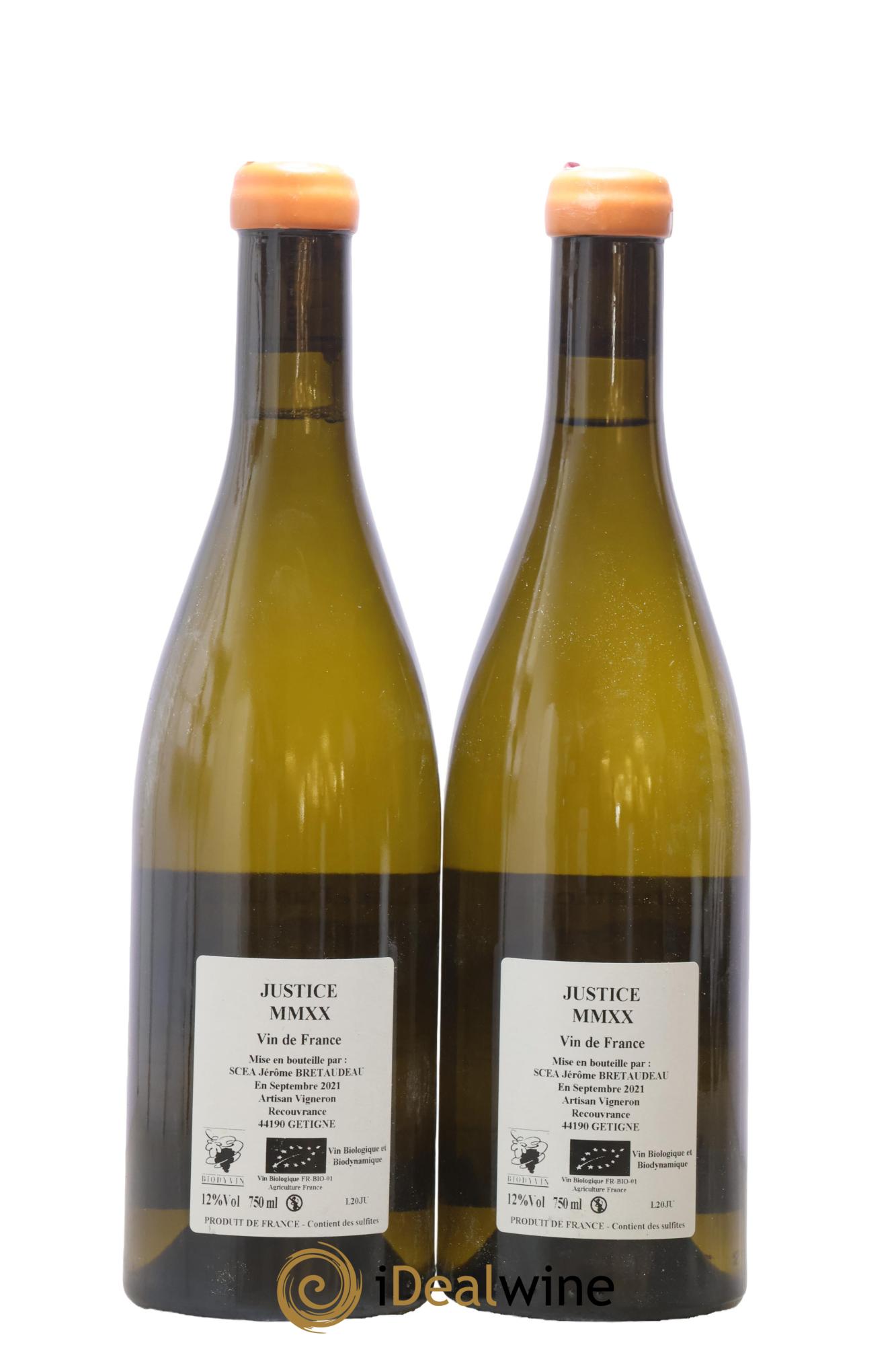 Vin de France La Justice Jérôme Bretaudeau - Domaine de Bellevue 2020 - Lot de 2 bouteilles - 1