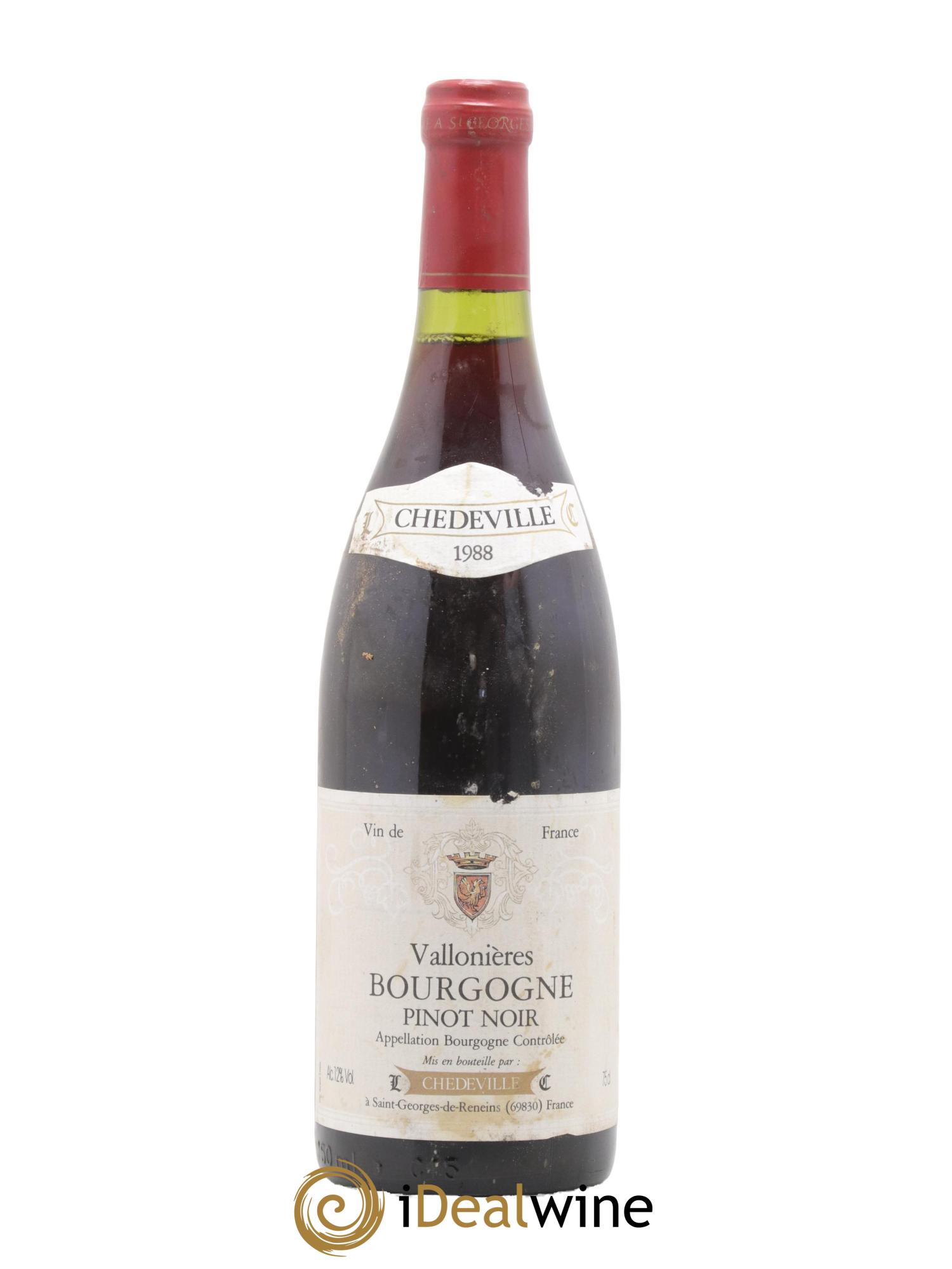 Bourgogne Valloniere Chedeville 1988 - Lot de 1 bouteille - 0