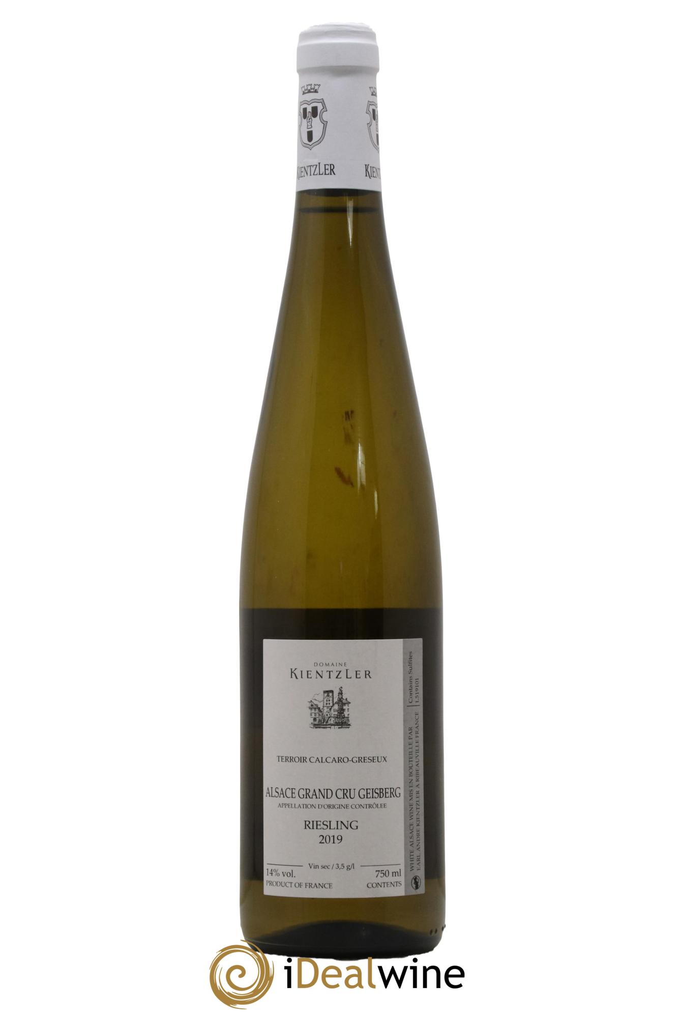 Alsace Riesling Grand Cru Geisberg Kientzler 2019 - Lot de 1 bouteille - 1