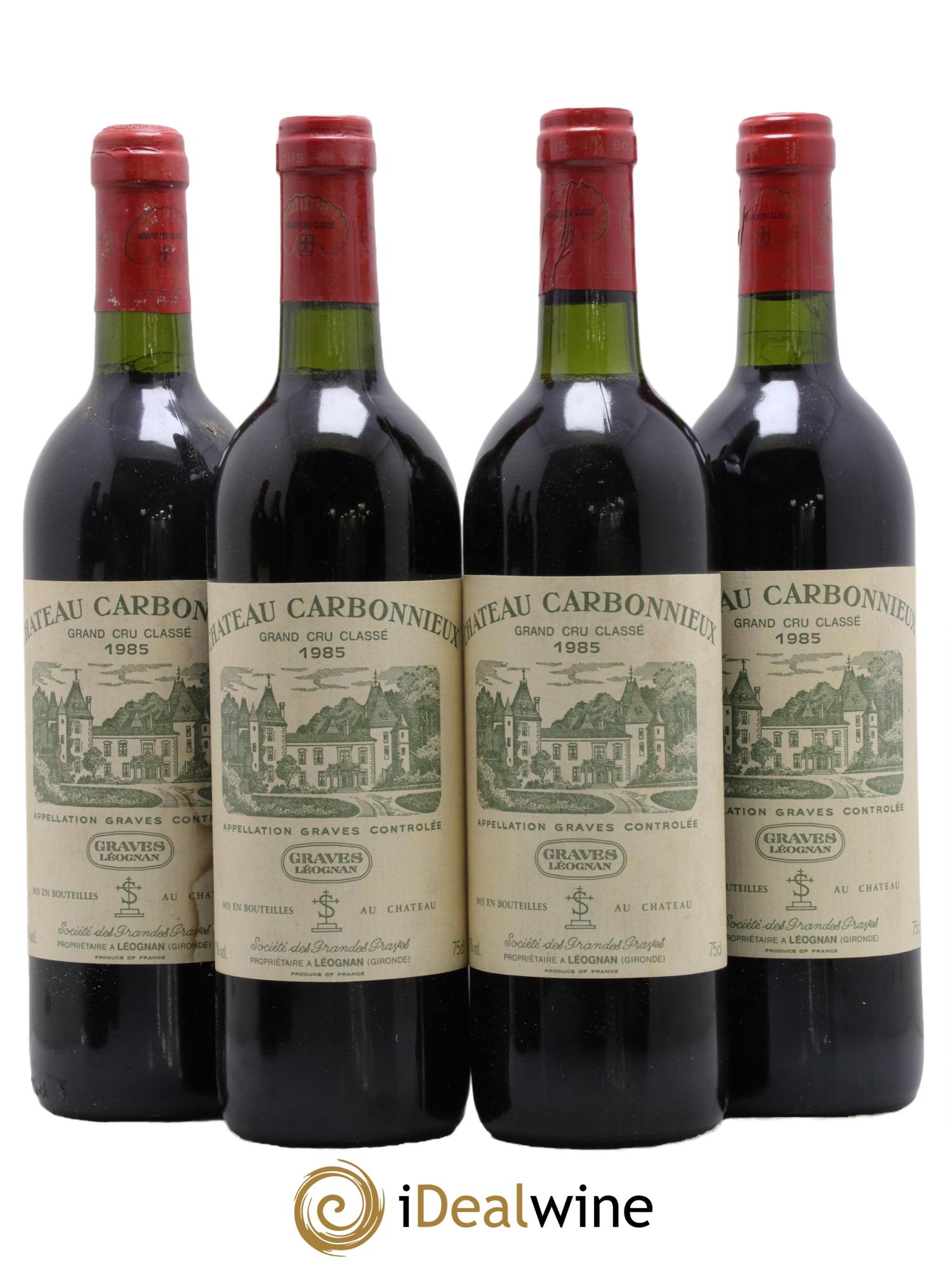 Château Carbonnieux Cru Classé de Graves 1985 - Lot de 4 bouteilles - 0