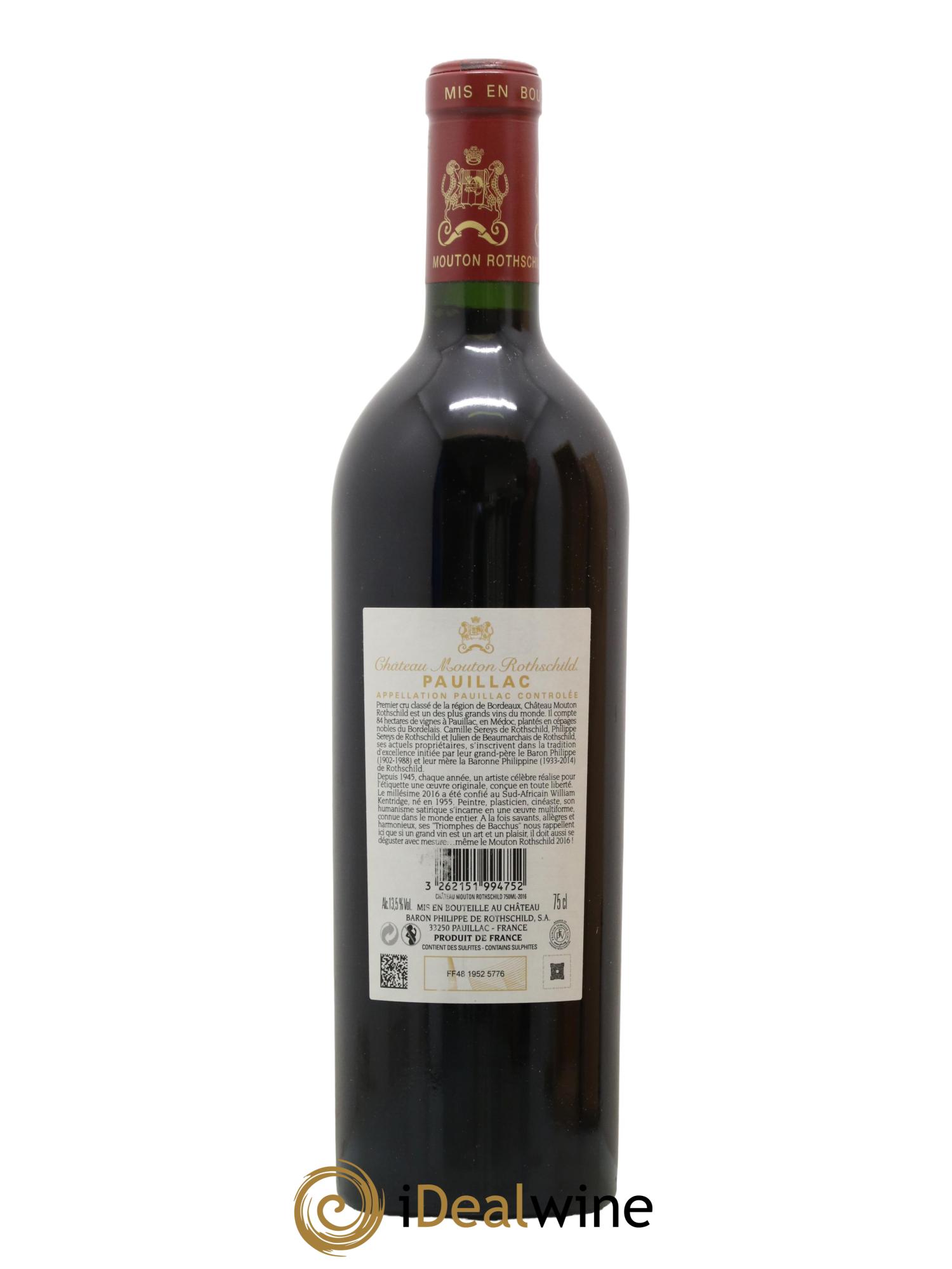 Château Mouton Rothschild 1er Grand Cru Classé 2016 - Lot de 1 bouteille - 2
