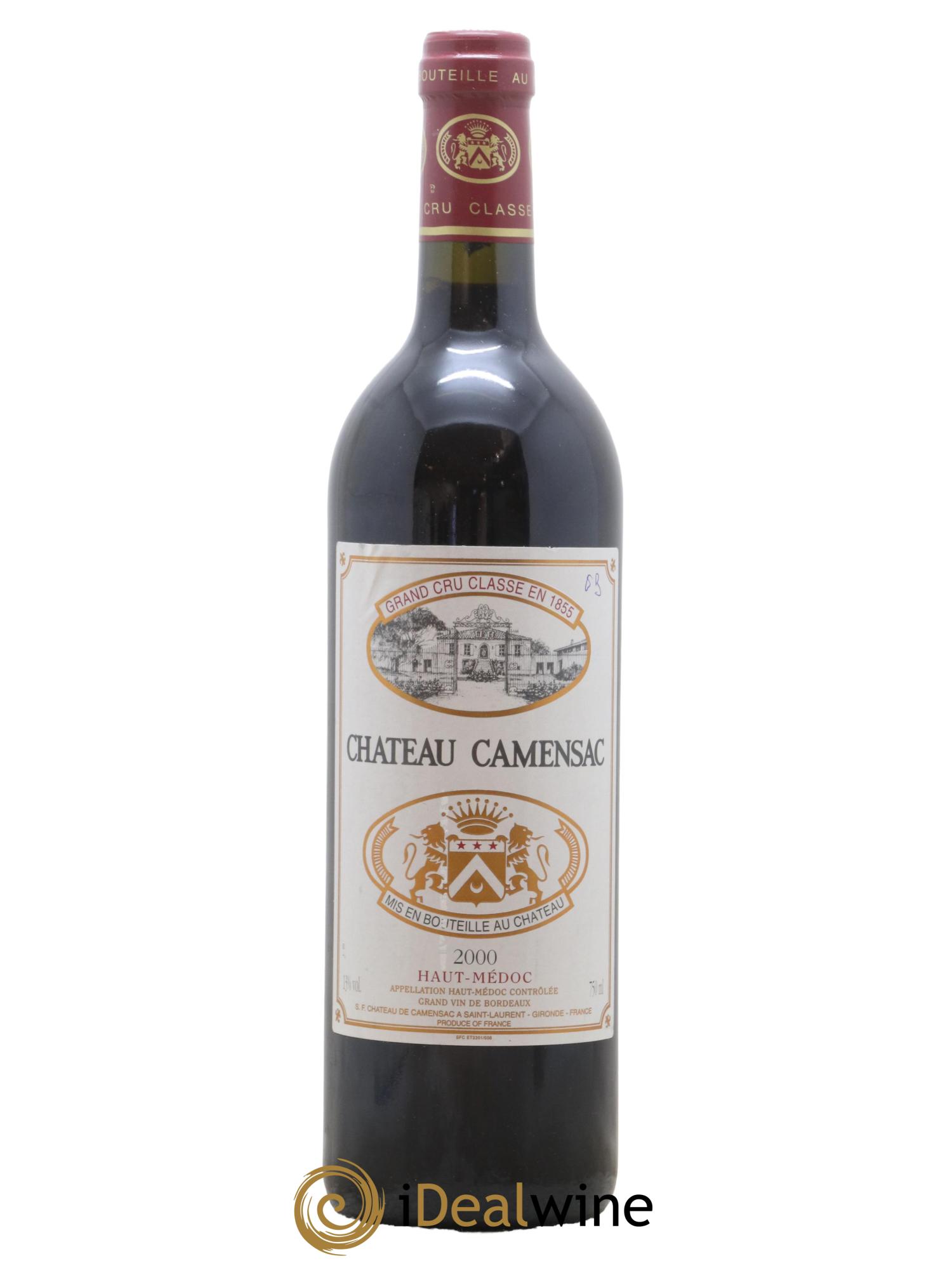 Château Camensac 5ème Grand Cru Classé 2000 - Lot de 1 bouteille - 0