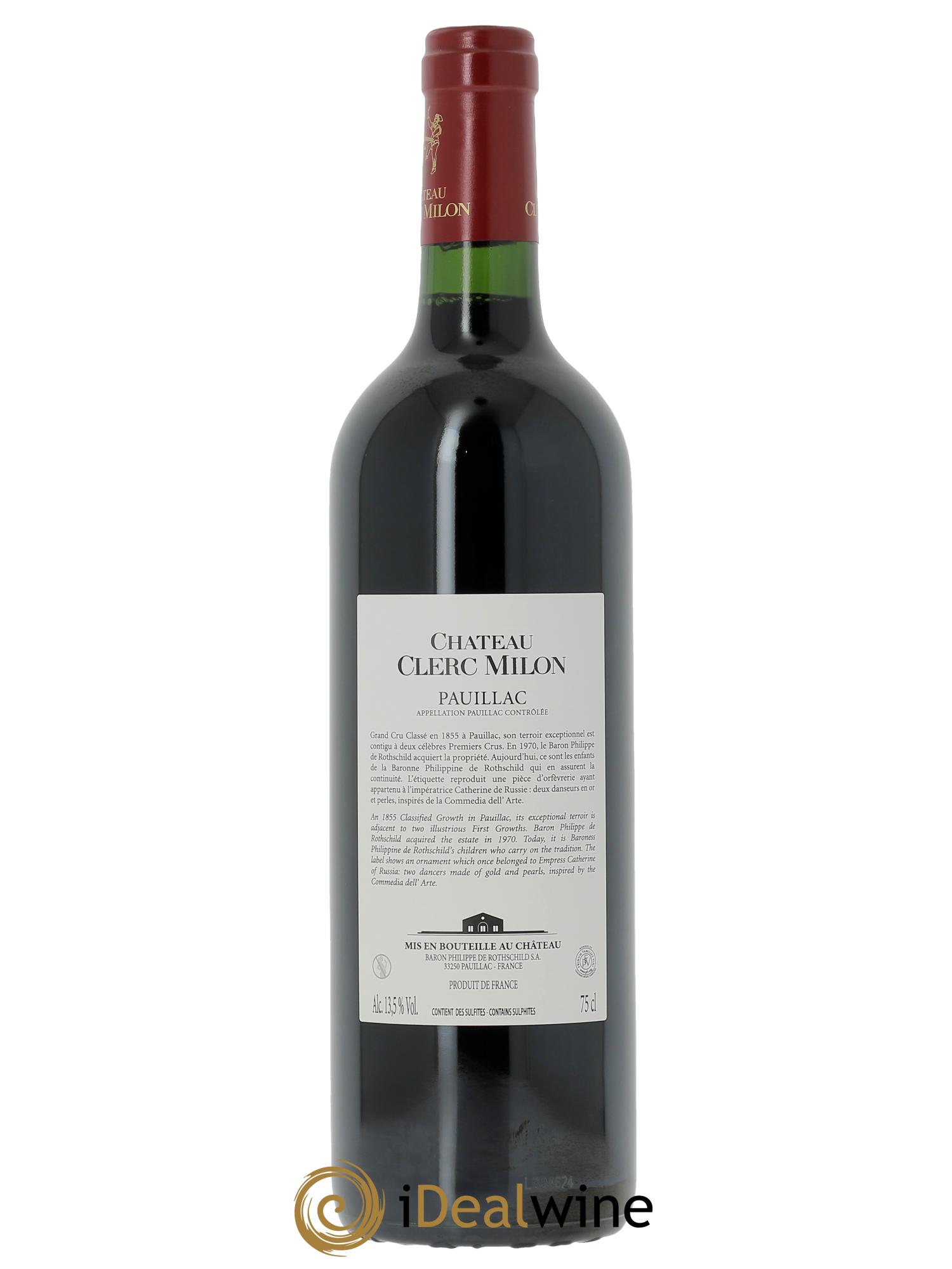Château Clerc Milon 5ème Grand Cru Classé (OWC if 6 bts) 2023 - Lot of 1 bottle - 1