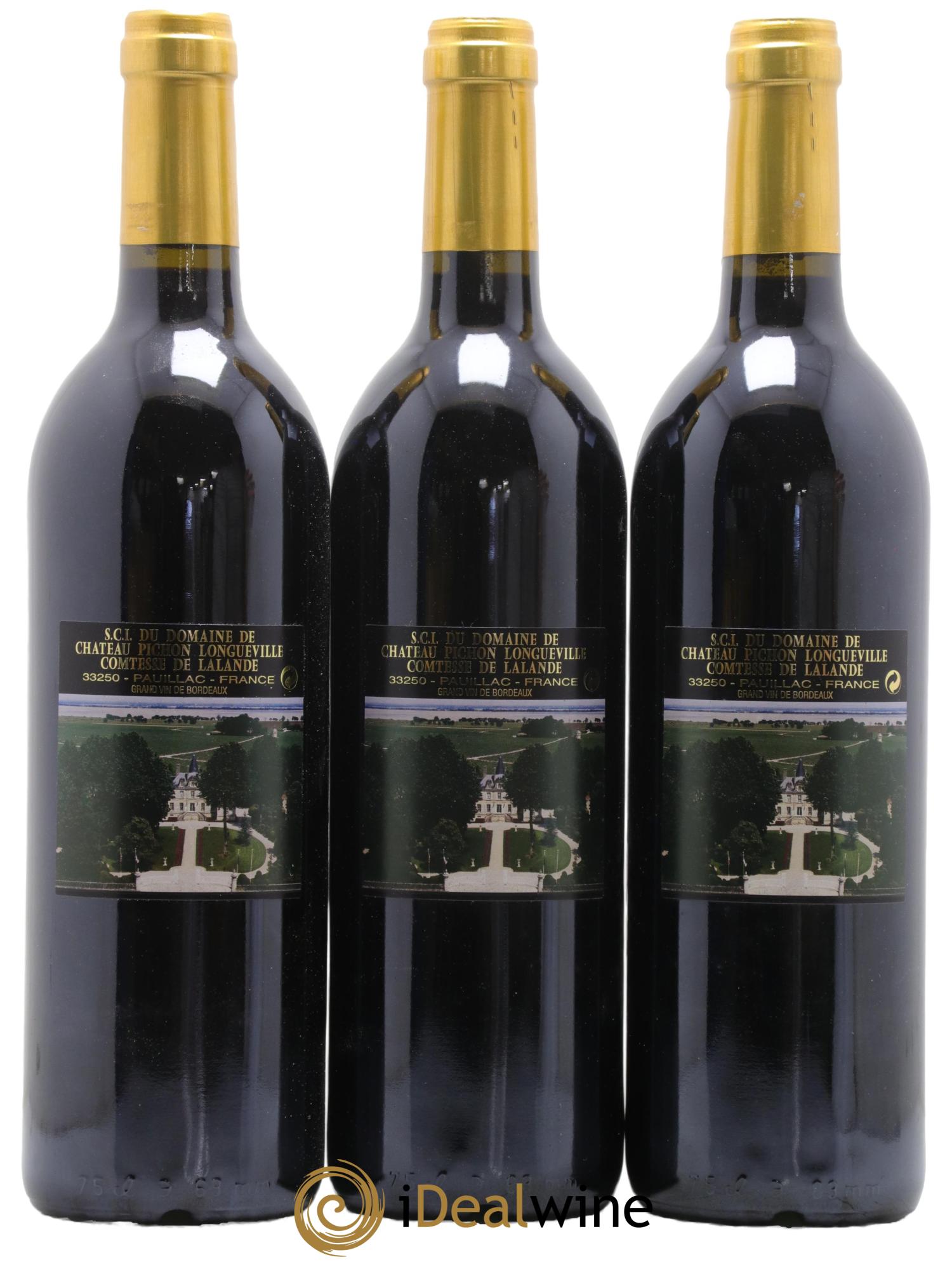 Château Pichon Longueville Comtesse de Lalande 2ème Grand Cru Classé 2002 - Lot de 3 bouteilles - 1