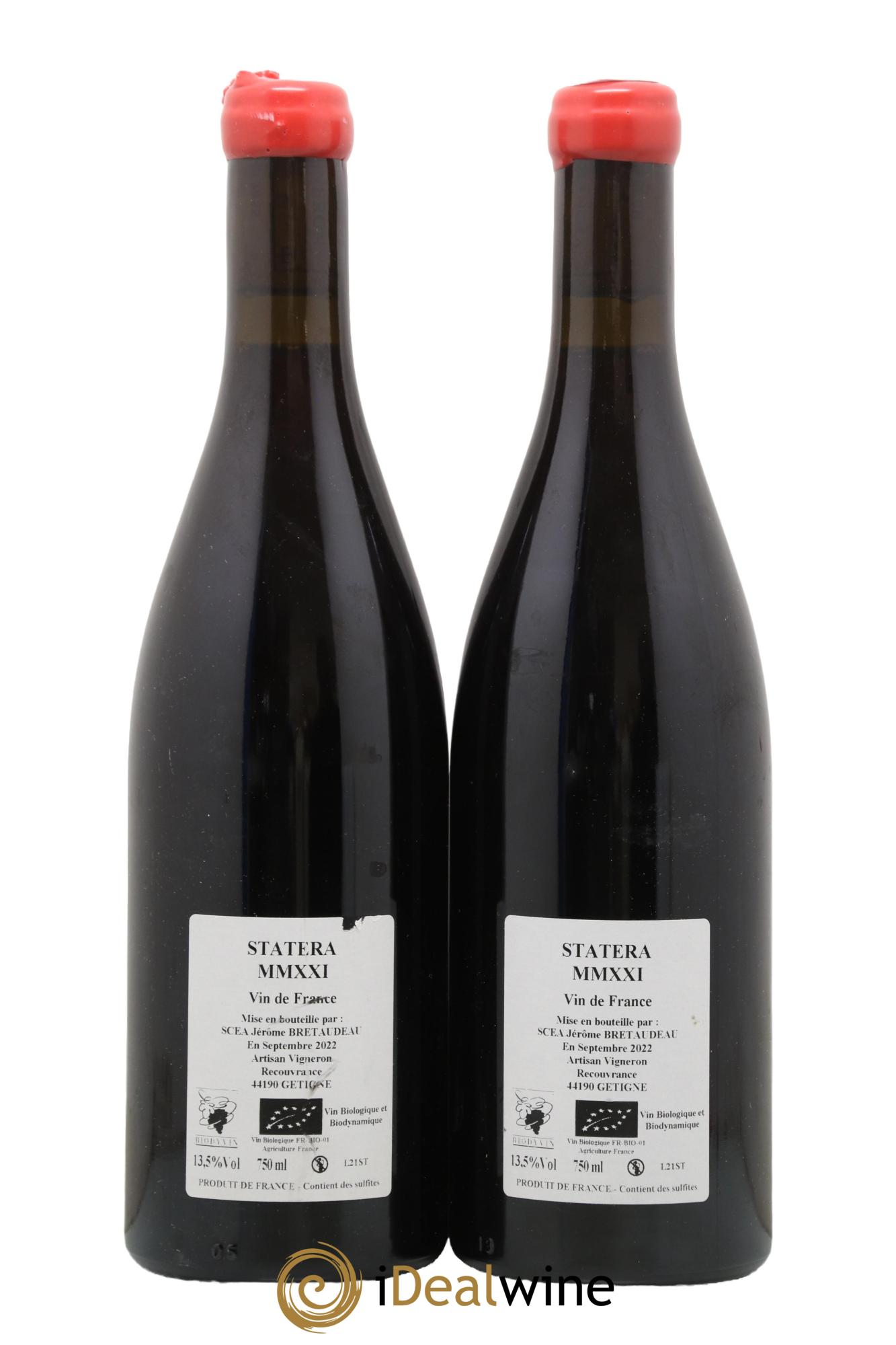 Vin de France Statera Jérôme Bretaudeau - Domaine de Bellevue 2021 - Lot de 2 bouteilles - 1