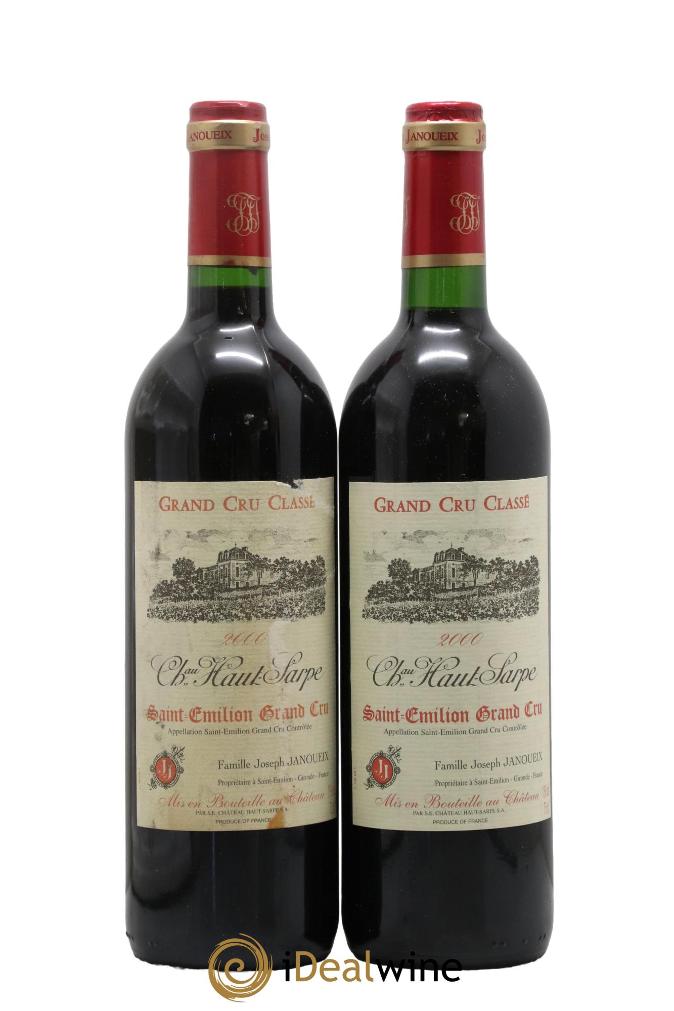 Château Haut Sarpe Grand Cru Classé 2000 - Lot de 2 bouteilles - 0