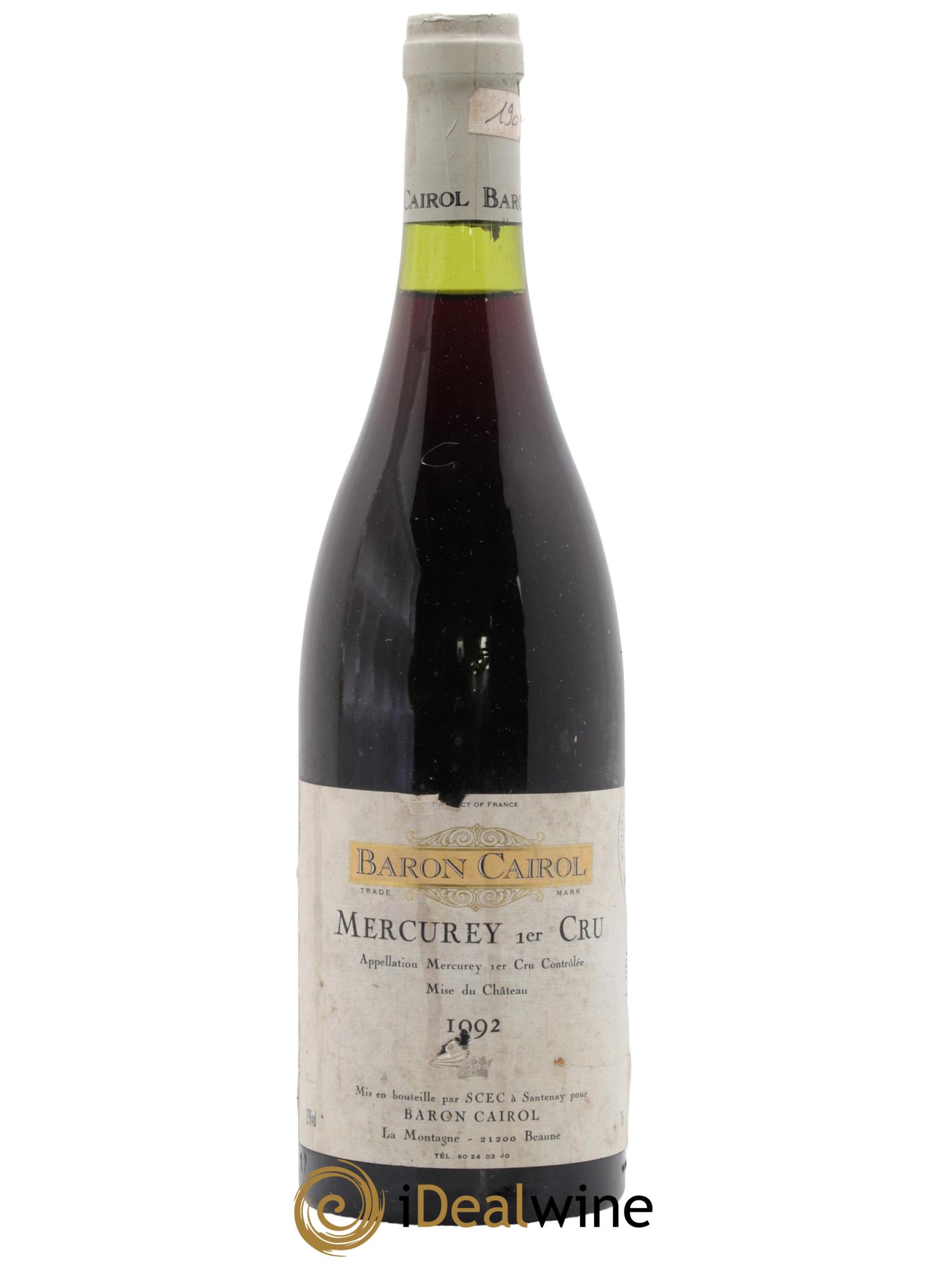 Mercurey 1er Cru Baron Cairol 1992 - Posten von 1 Flasche - 0