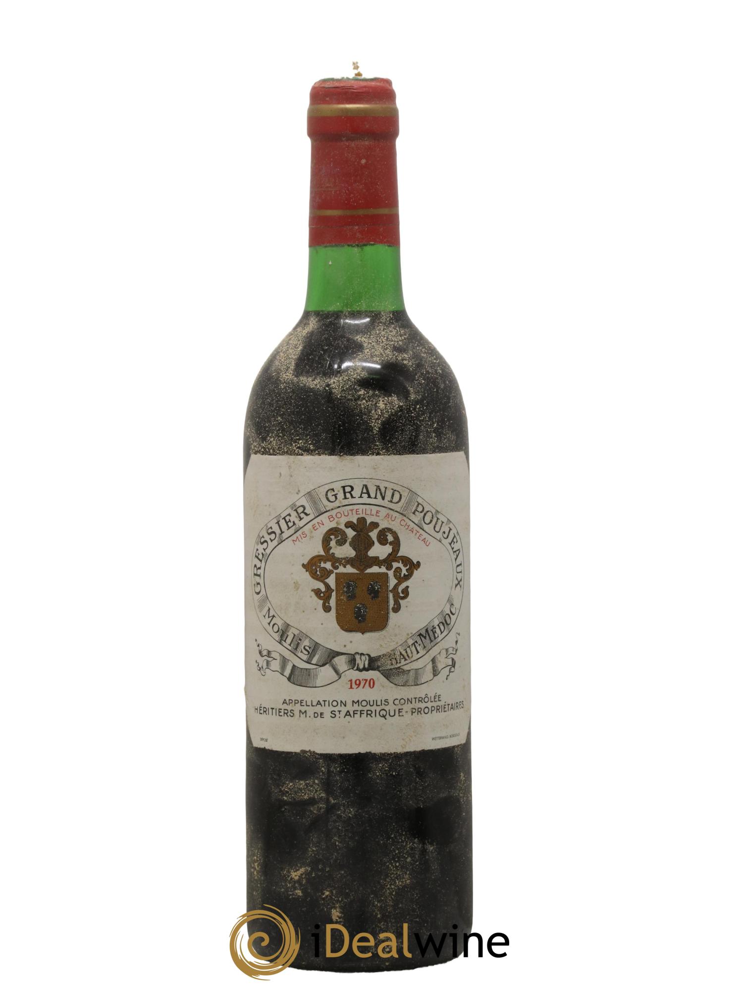 Château Gressier Grand Poujeaux Cru Bourgeois 1970 - Lot de 1 bouteille - 0