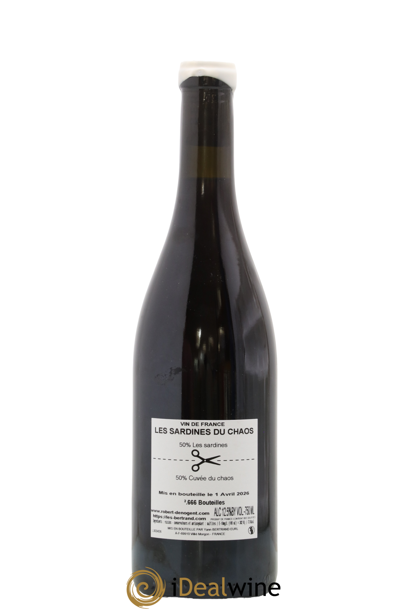 Vin de France Les Sardines du Chaos Yann Bertrand Robert Denogent - Lot de 1 bouteille - 1
