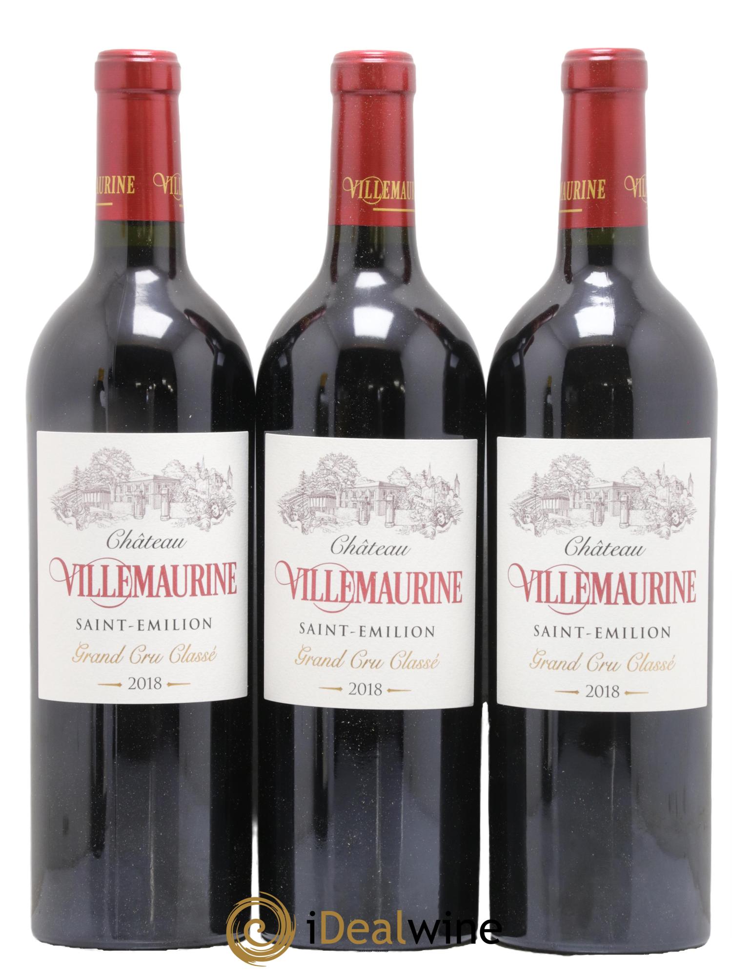 Château Villemaurine Grand Cru Classé 2018 - Lot de 3 bouteilles - 0