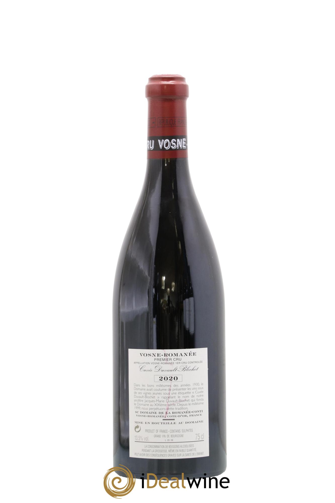 Vosne-Romanée 1er Cru Cuvée Duvault Blochet Domaine de la Romanée-Conti 2020 - Lot de 1 bouteille - 1