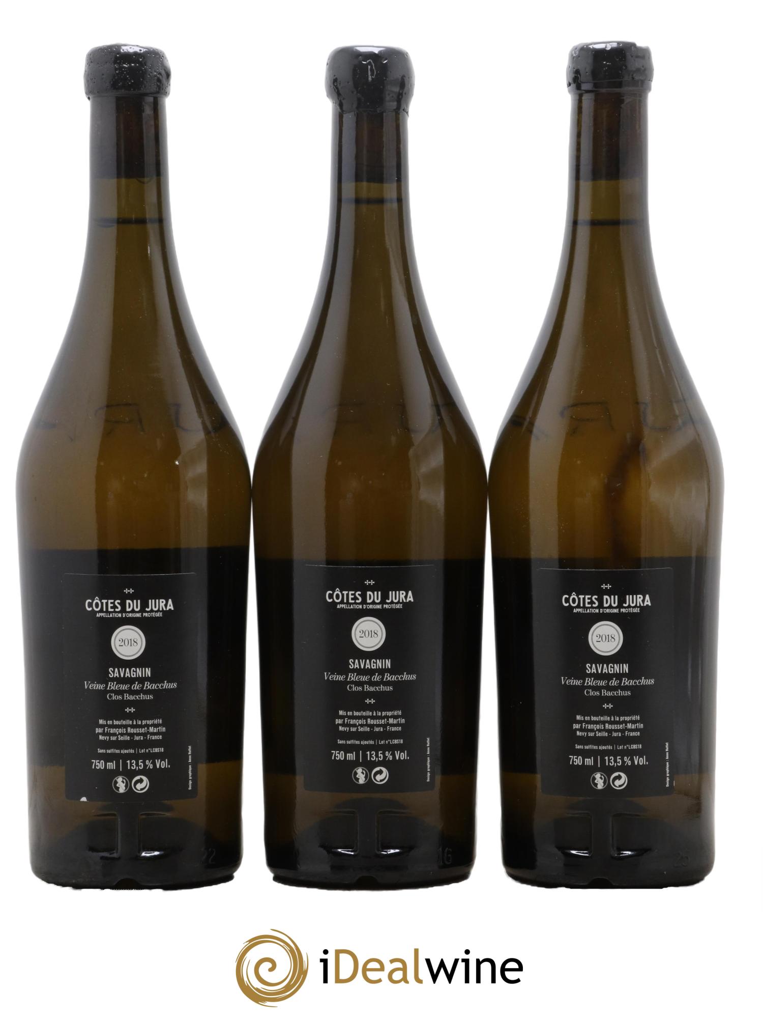 Côtes du Jura La Veine Bleue de Bacchus François Rousset Martin 2018 - Lot of 3 bottles - 1