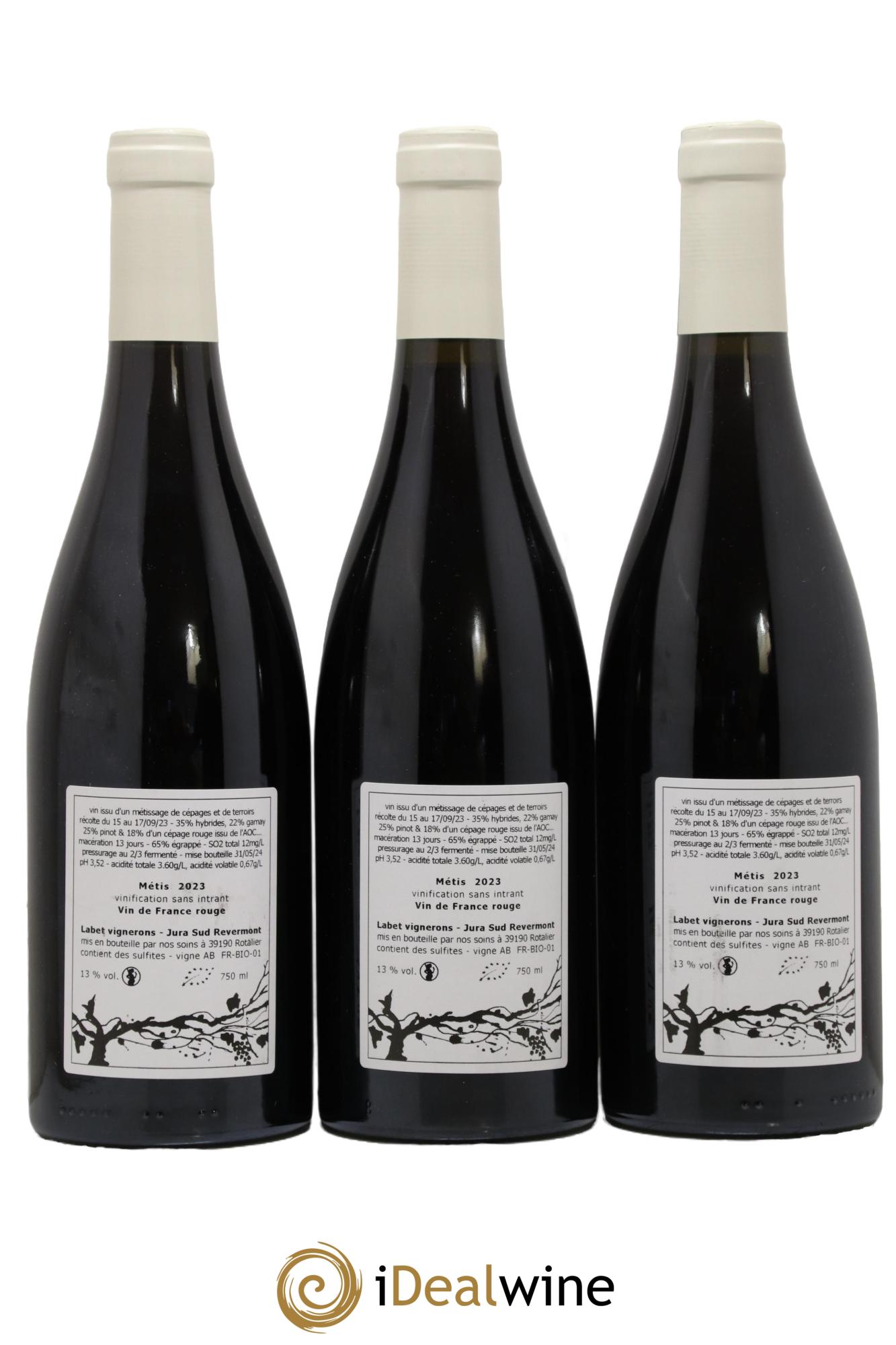 Vin de France Métis Romain - Julien  - Charline Labet 2023 - Lot de 3 bouteilles - 1