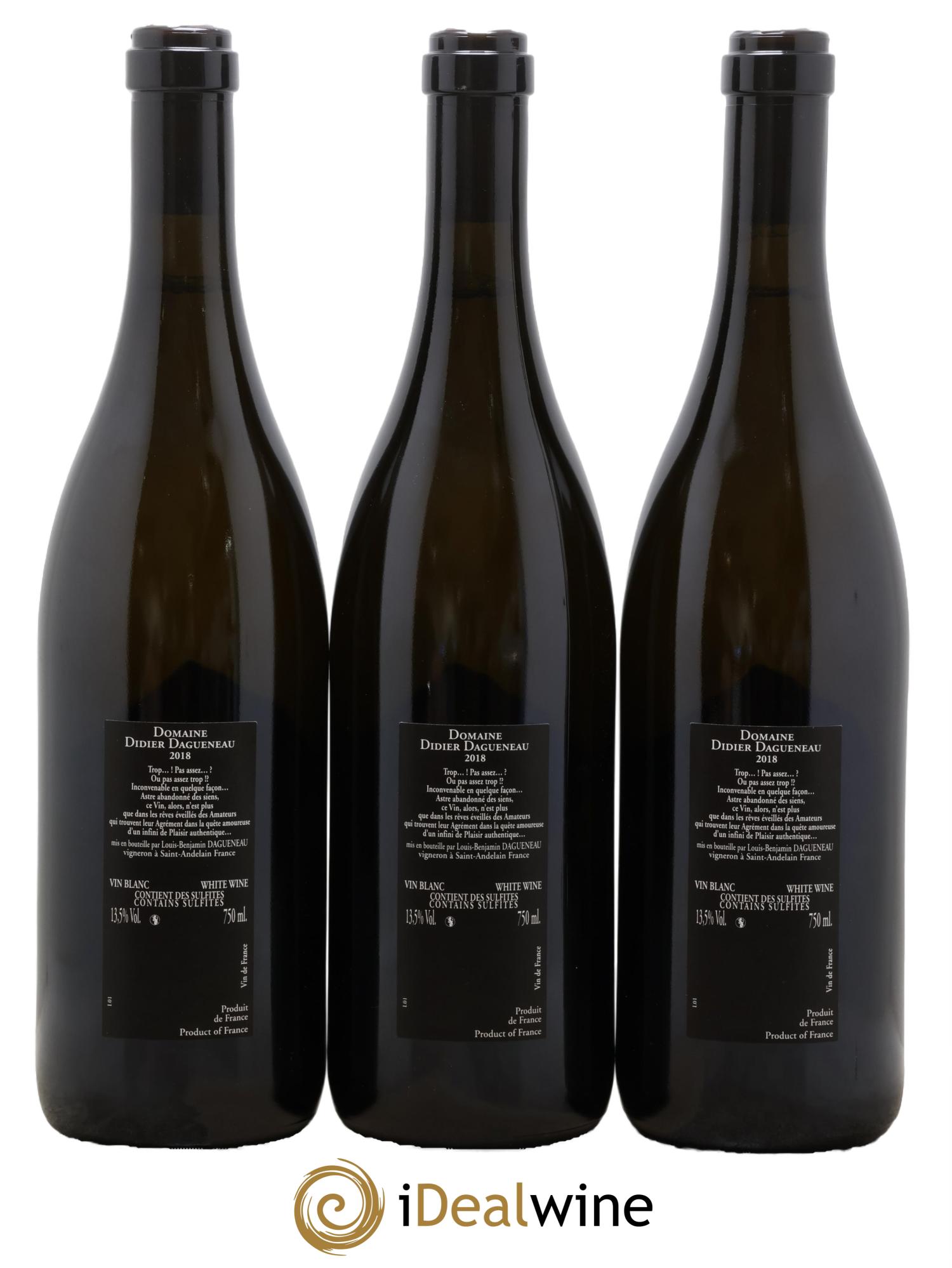 Vin de France (anciennement Pouilly-Fumé) Silex Dagueneau (Domaine Didier - Louis-Benjamin) 2018 - Lotto di 3 bottiglie - 1