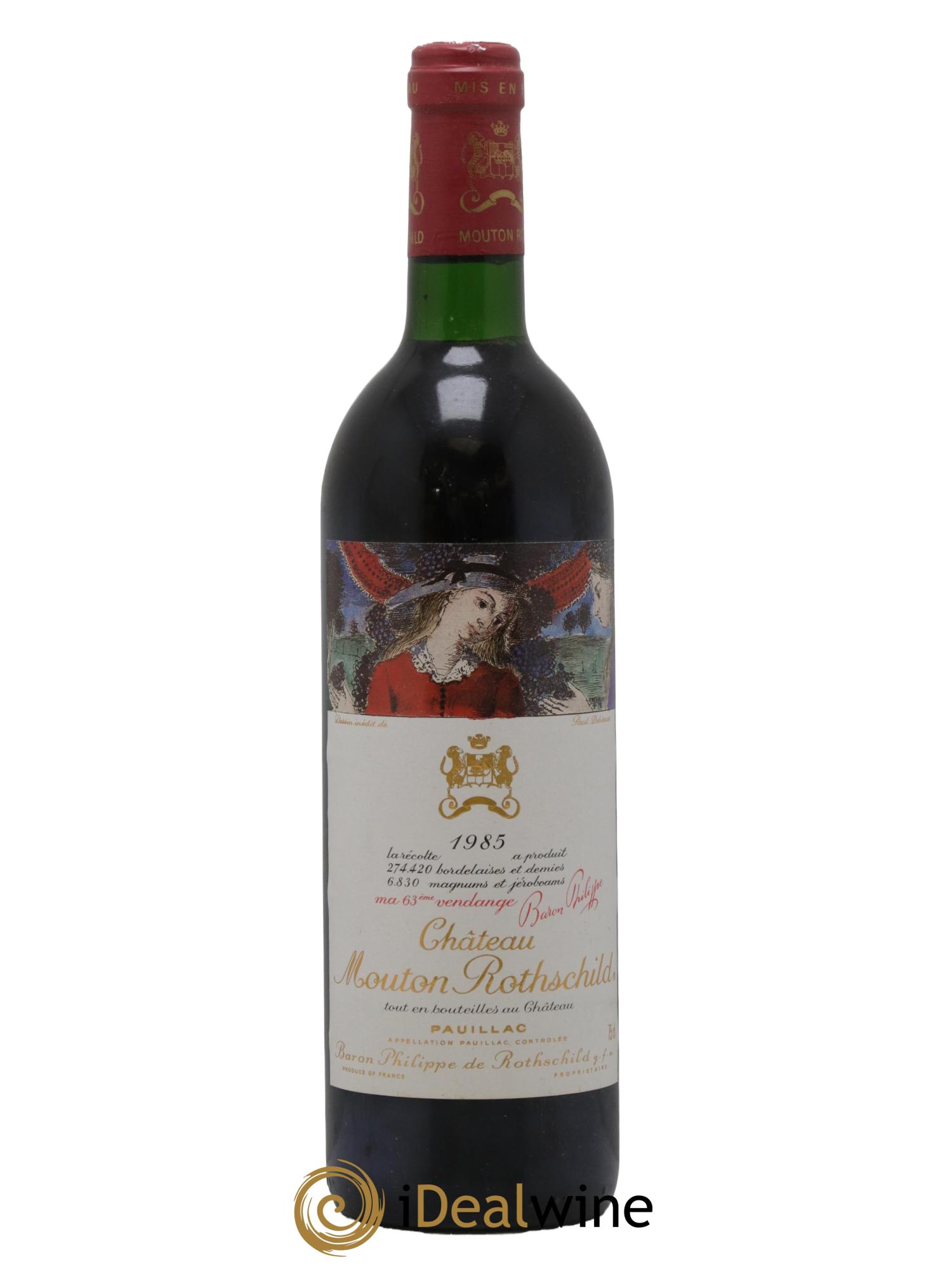 Château Mouton Rothschild 1er Grand Cru Classé 1985 - Lot de 1 bouteille - 0