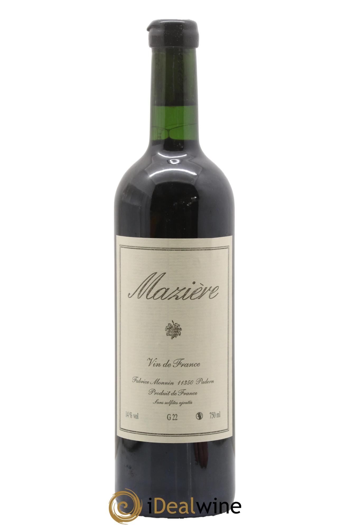 Vin de France Mazière Grenache Fabrice Monnin 2022 - Lot of 1 bottle - 0