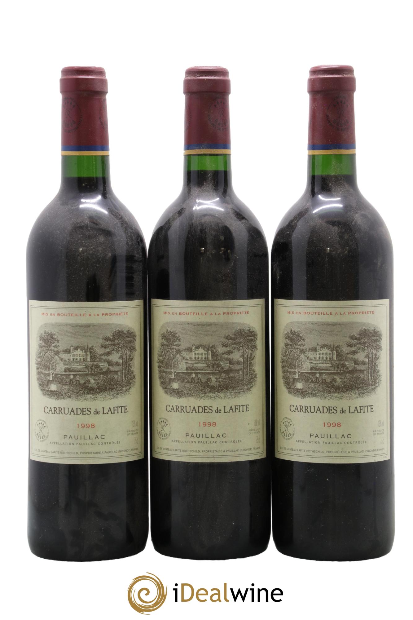 Carruades de Lafite Rothschild Second Vin 1998 - Lot de 3 bouteilles - 0