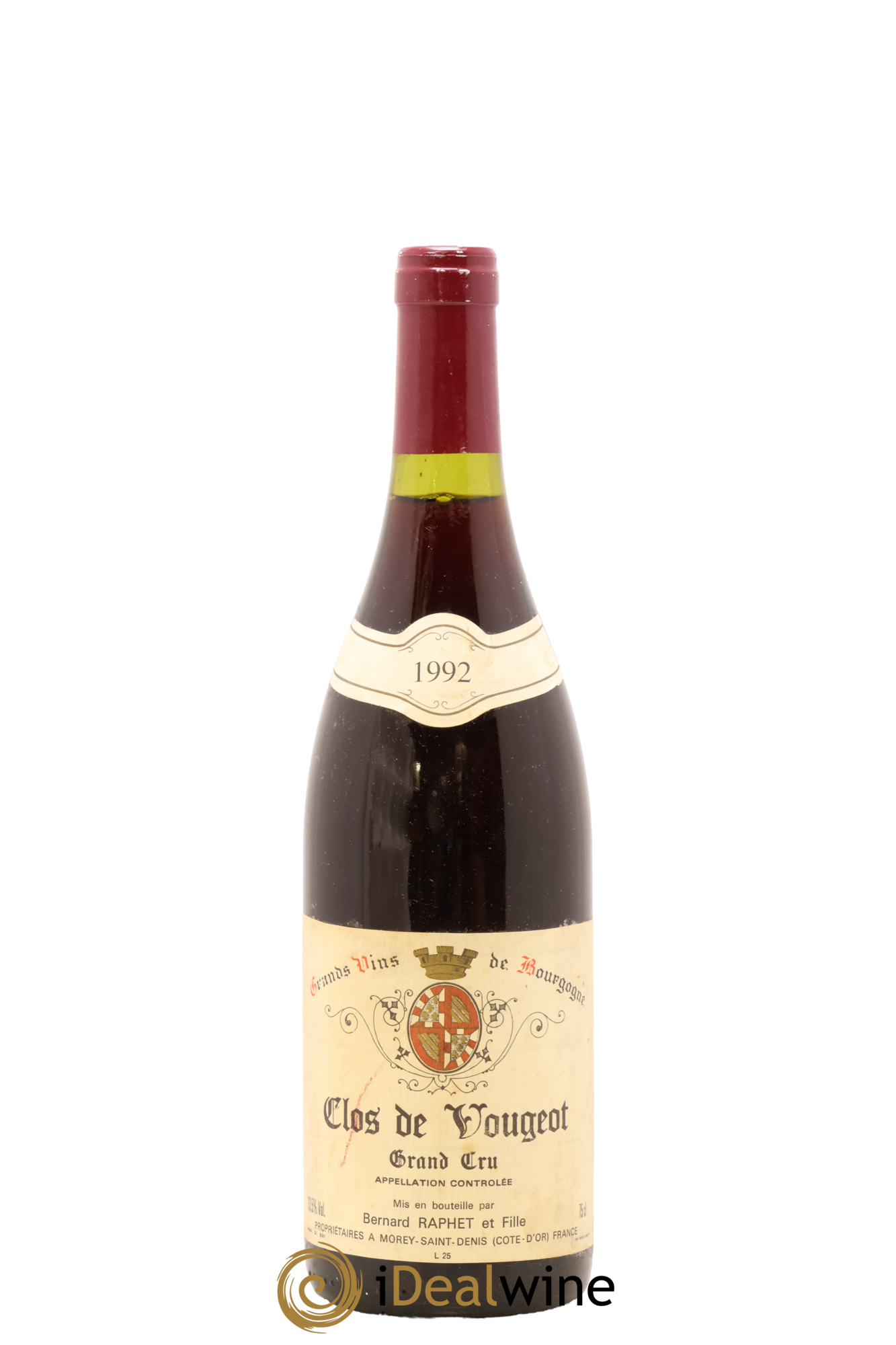 Clos de Vougeot Grand Cru Bernard Raphet et Fille 1992 - Lot de 1 bouteille - 0