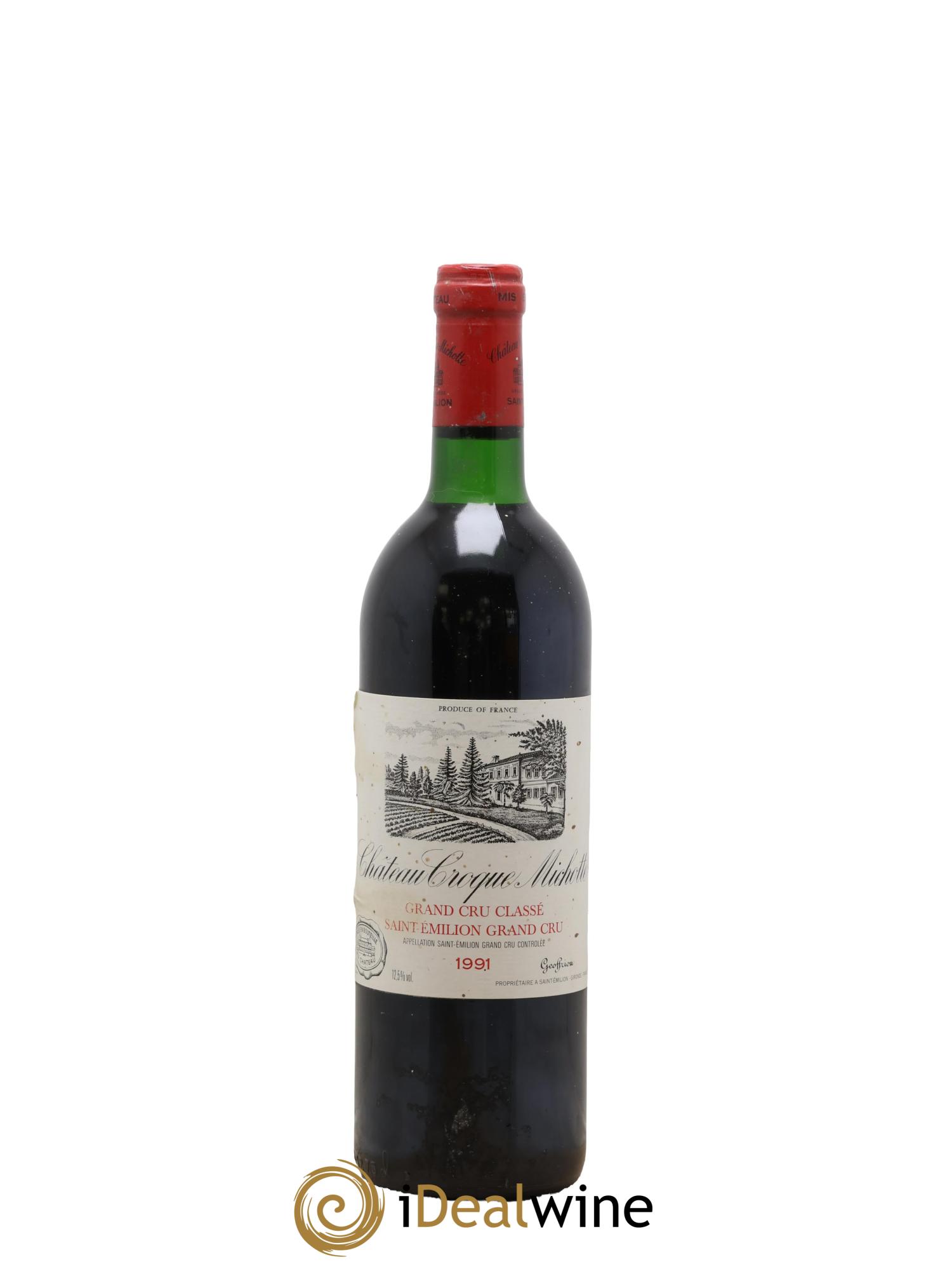 Château Croque Michotte 1991 - Lot de 1 bouteille - 0