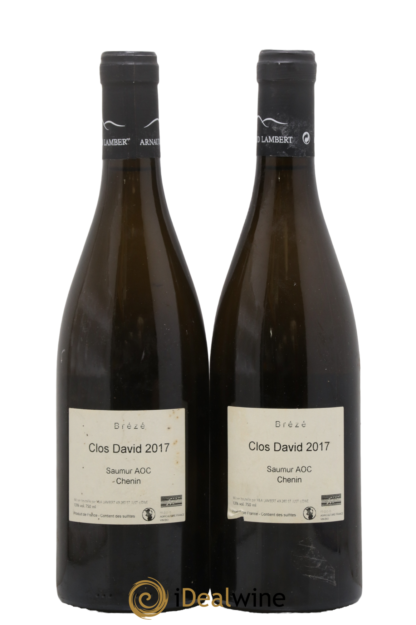 Saumur Brézé Clos David Arnaud Lambert 2017 - Lot of 2 bottles - 1