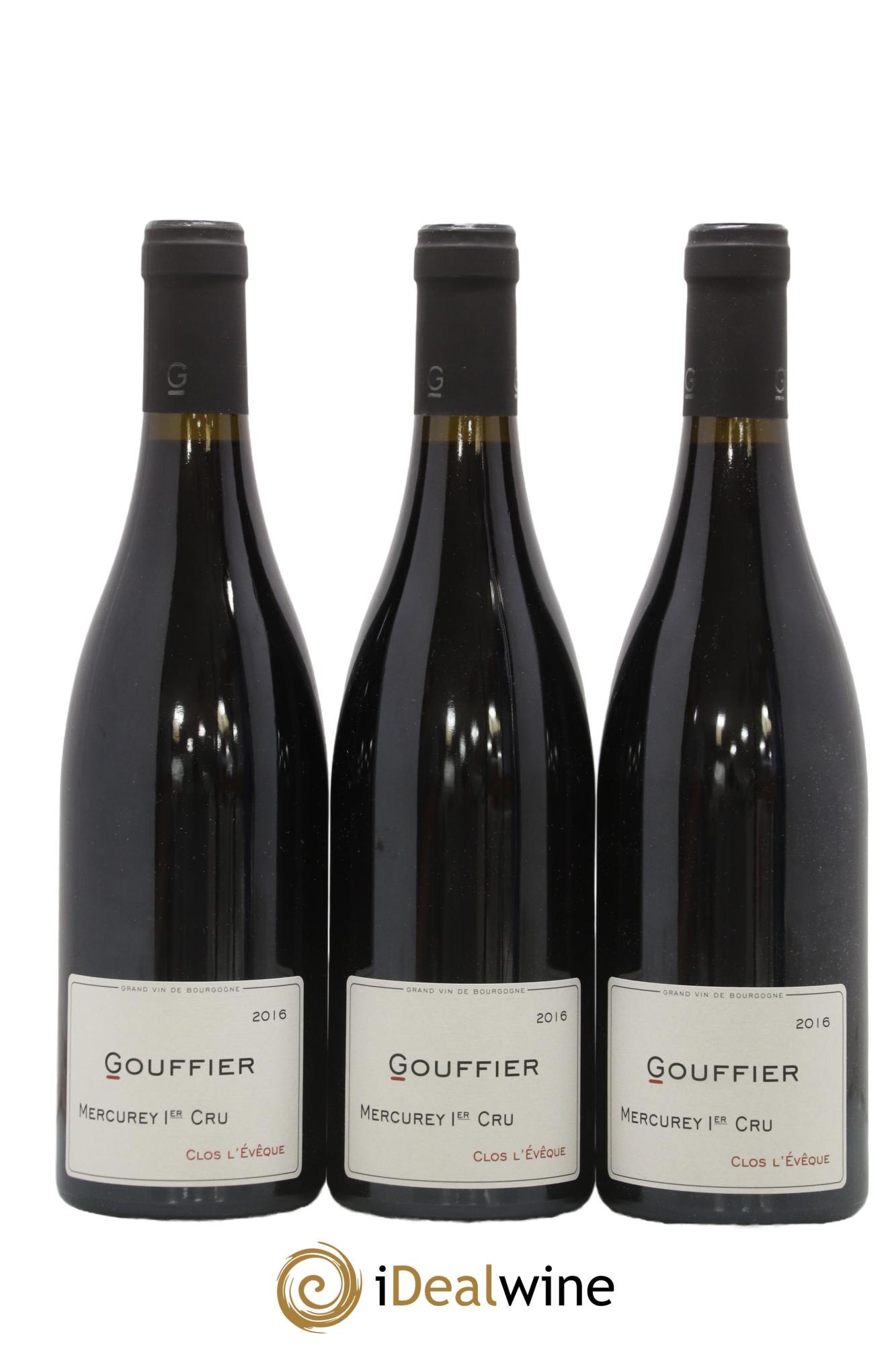 Mercurey 1er Cru Clos L'Evêque Gouffier 2016 - Lot de 3 bouteilles - 0