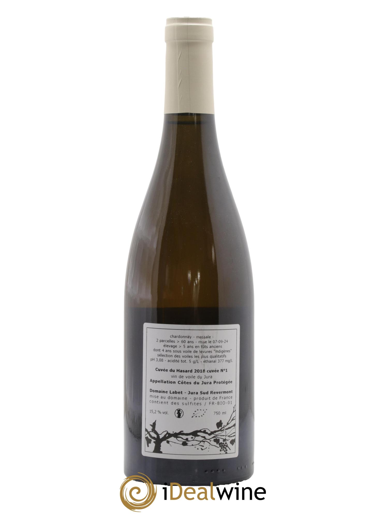 Côtes du Jura Vin de voile Chardonnay du Hasard Romain - Julien - Charline Labet 2018 - Lot de 1 bouteille - 1