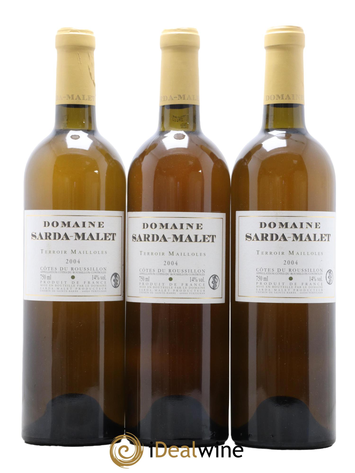 Côtes du Roussillon Domaine Sarda-Malet Terroir Mailloles Jérôme Malet 2004 - Lot de 3 bouteilles - 0