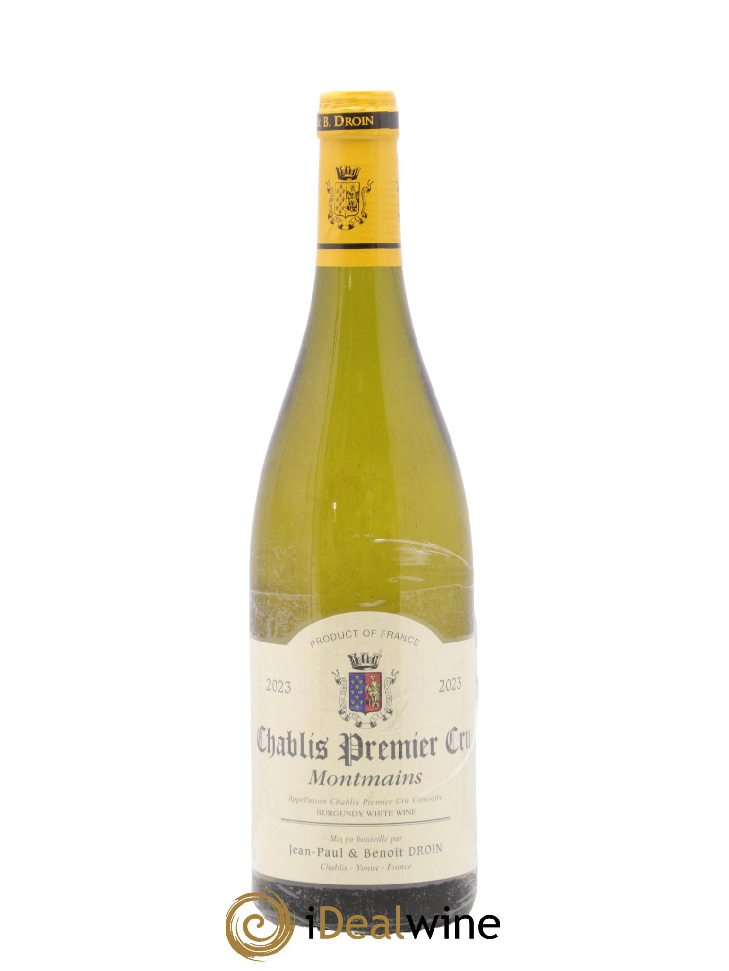 Chablis 1er Cru Montmains Jean-Paul & Benoît Droin (Domaine) 2023 - Lot de 1 bouteille - 0