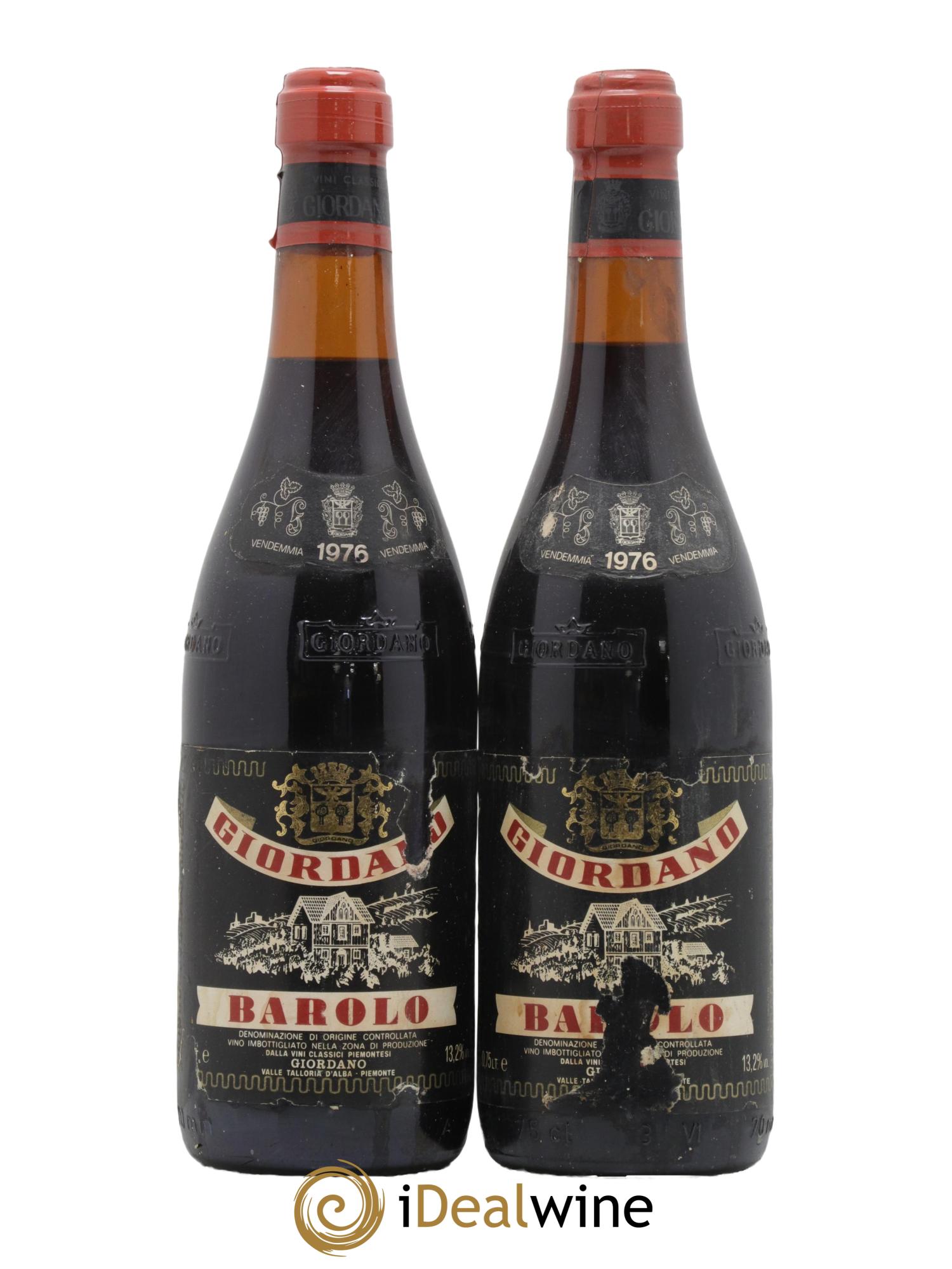 Barolo Giordano 1976 - Lot de 2 bouteilles - 0