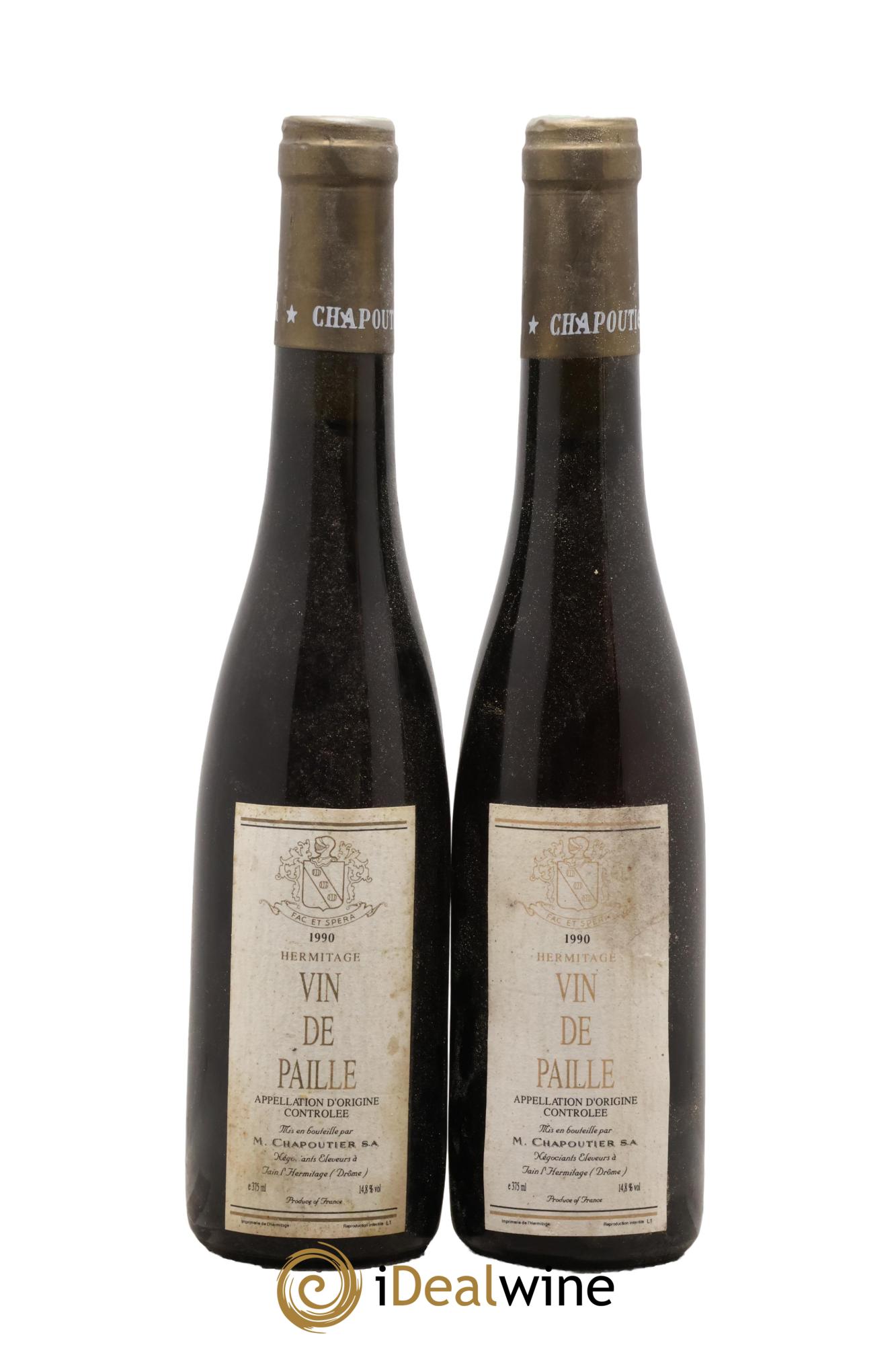 Hermitage Vin de Paille Chapoutier 1990 - Lotto di 2 mezze bottiglie - 0