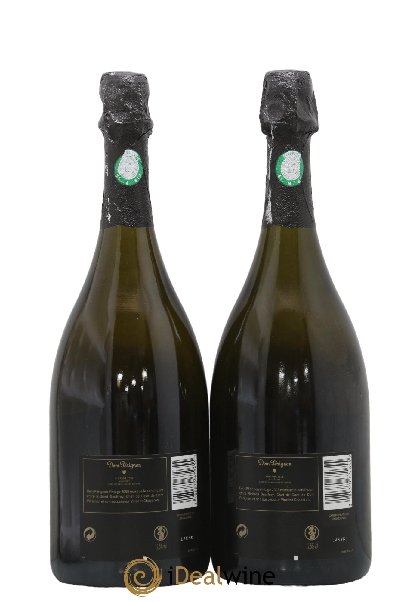 Champagne Brut Chef de Cave Legavy Edition Dom Pérignon 2008 - Lot de 2 bouteilles - 1