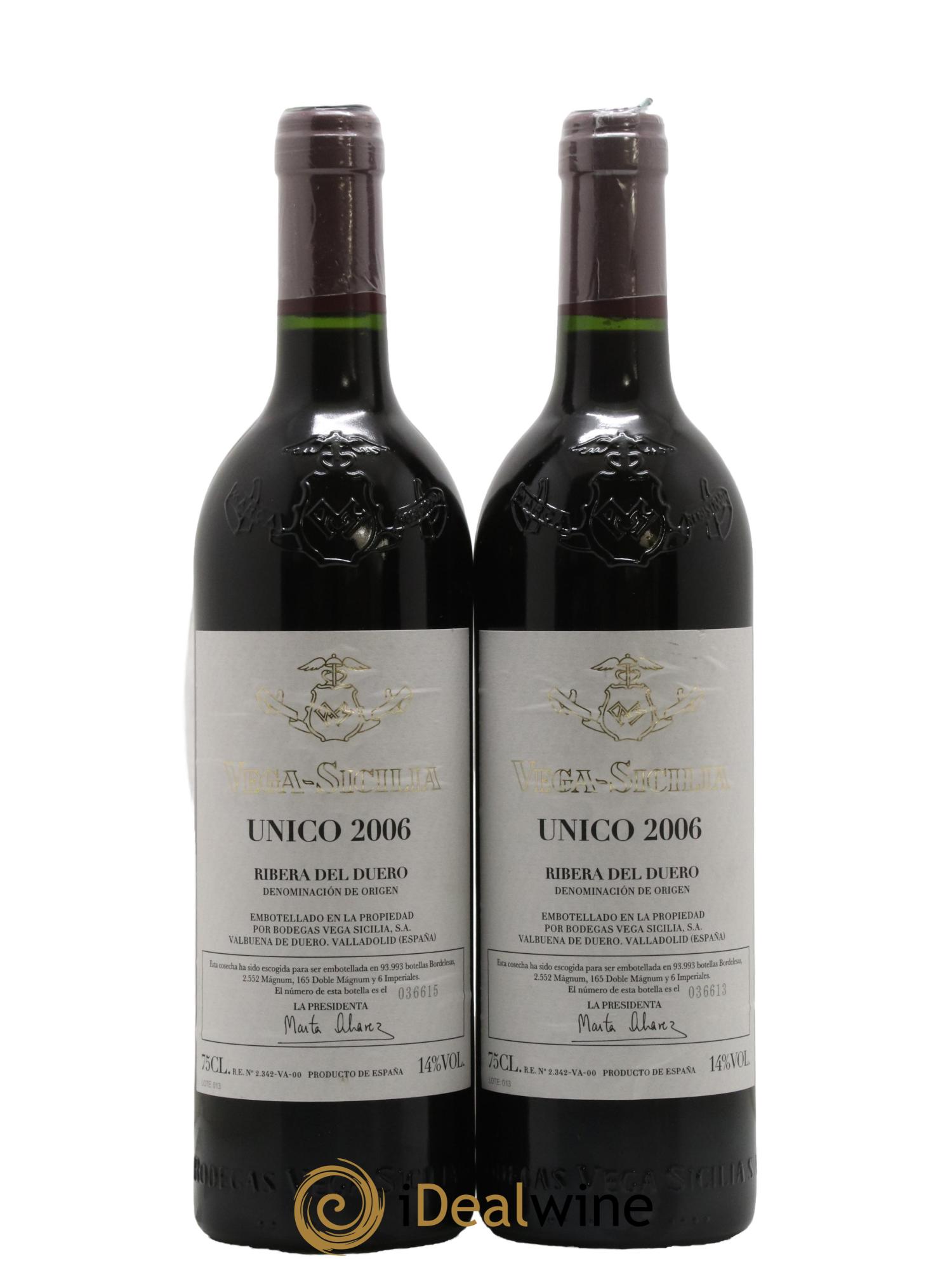 Ribera Del Duero DO Vega Sicilia Unico Famille Alvarez 2006 - Lot de 2 bouteilles - 0