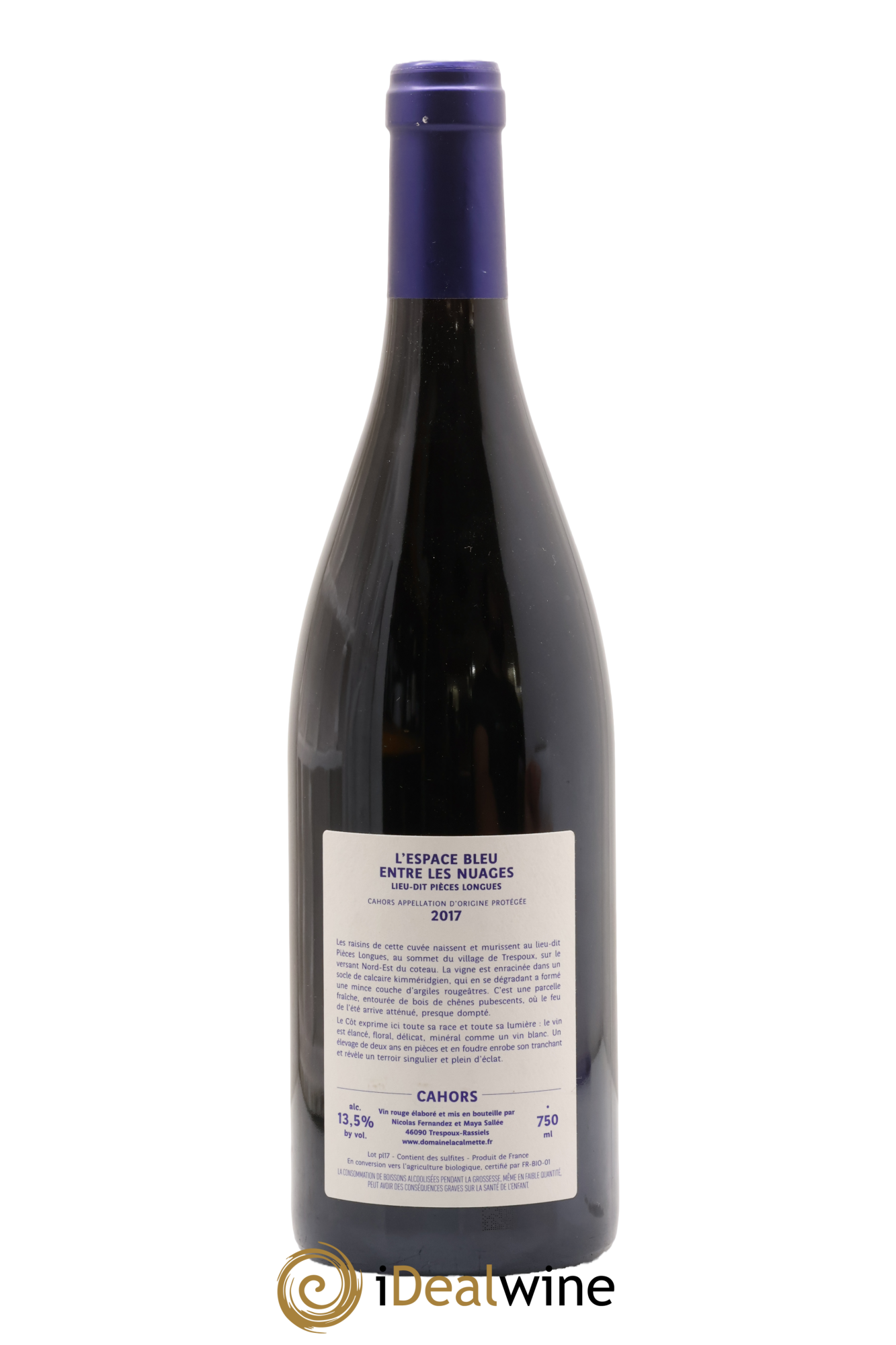 Cahors L'Espace Bleu entre les Nuages Domaine La Calmette 2017 - Lot de 1 bouteille - 1