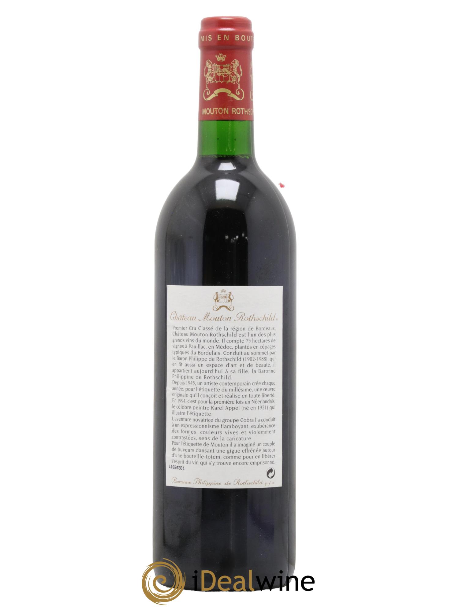Château Mouton Rothschild 1er Grand Cru Classé 1994 - Lot de 1 bouteille - 1