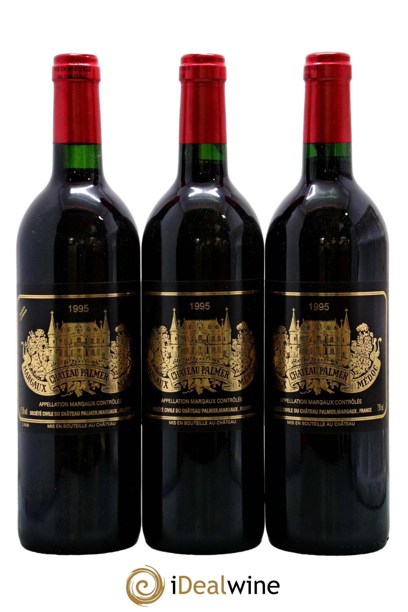 Château Palmer 3ème Grand Cru Classé 1995 - Lot de 3 bouteilles - 0
