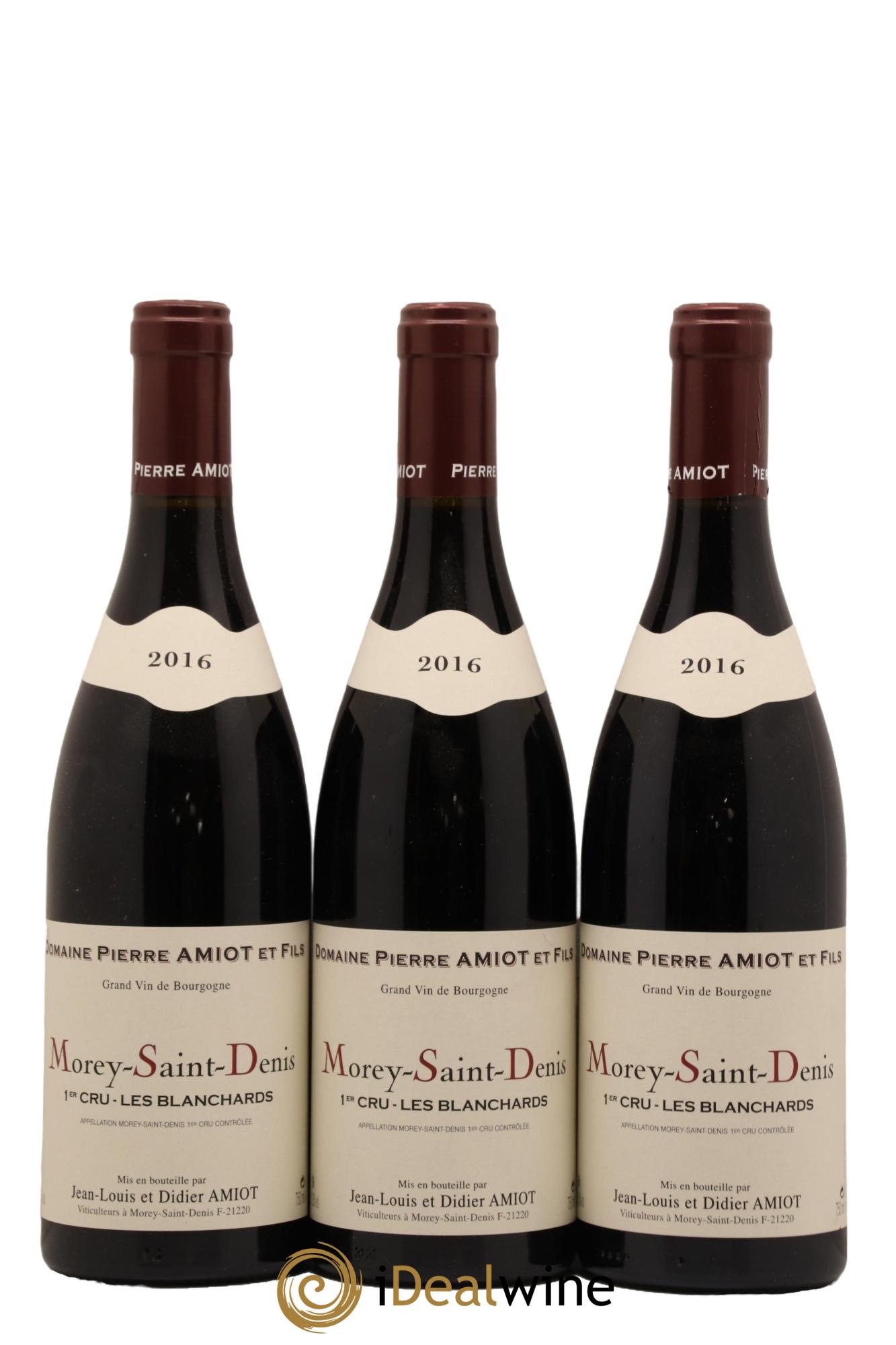 Morey-Saint-Denis 1er Cru Les Blanchards Domaine Amiot Pere Et Fils 2016 - Lotto di 3 bottiglie - 0