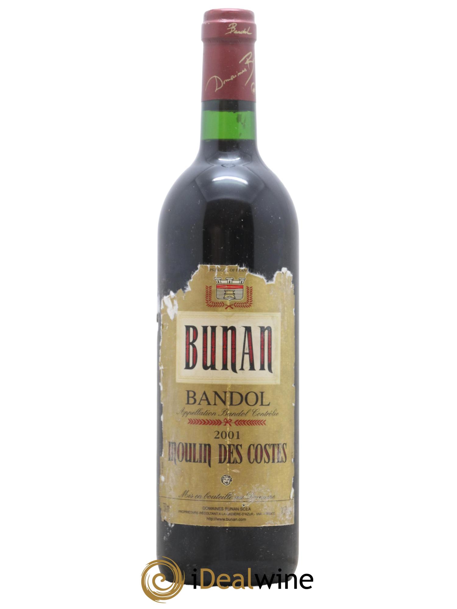 Bandol Moulin des Costes Domaine Bunan 2001 - Lot de 1 bouteille - 0