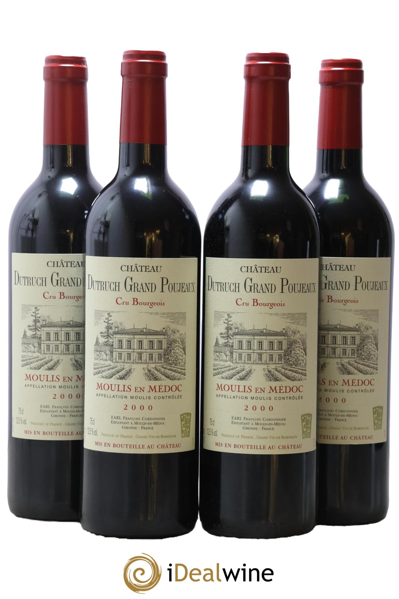 Château Dutruch Grand Poujeaux Cru Bourgeois 2000 - Posten von 4 Flaschen - 0