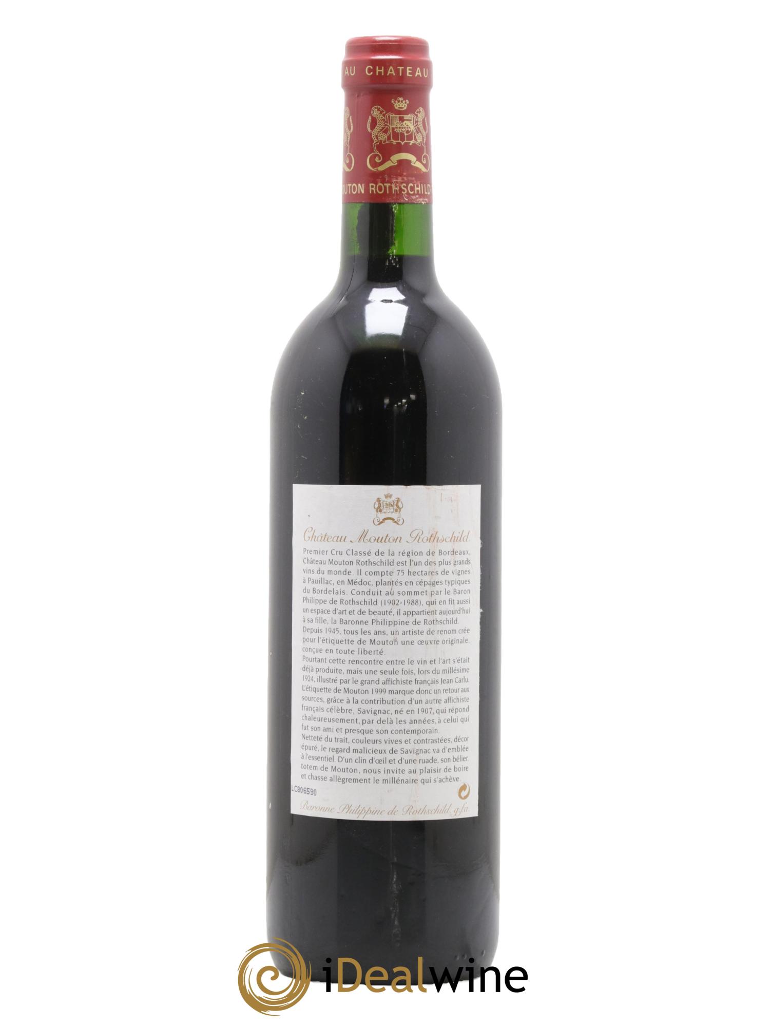 Château Mouton Rothschild 1er Grand Cru Classé 1999 - Lot de 1 bouteille - 1