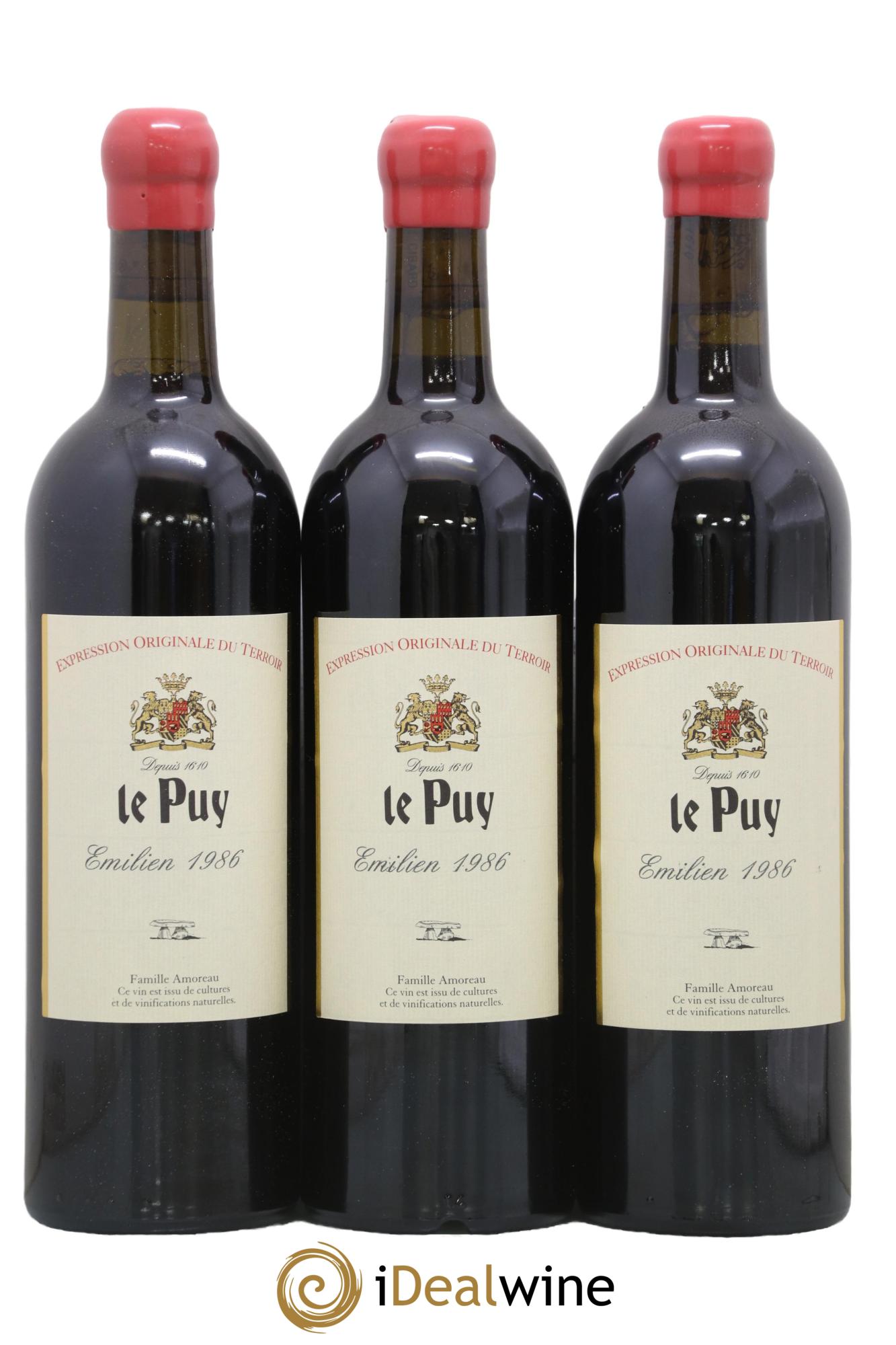 Le Puy - Cuvée Emilien  1986 - Lot de 3 bouteilles - 0