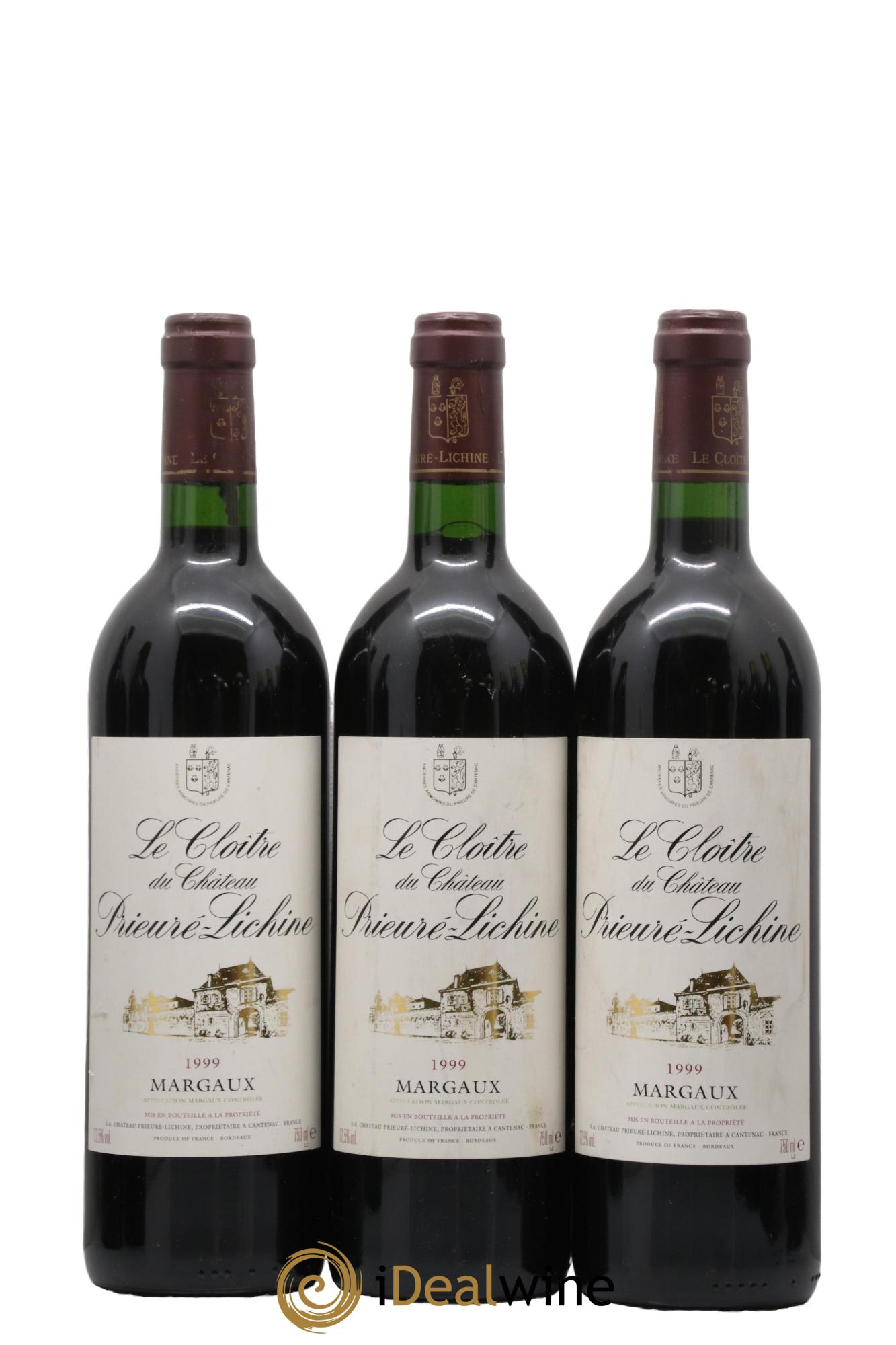 Cloître de Prieuré Lichine 1999 - Lot de 3 bouteilles - 0