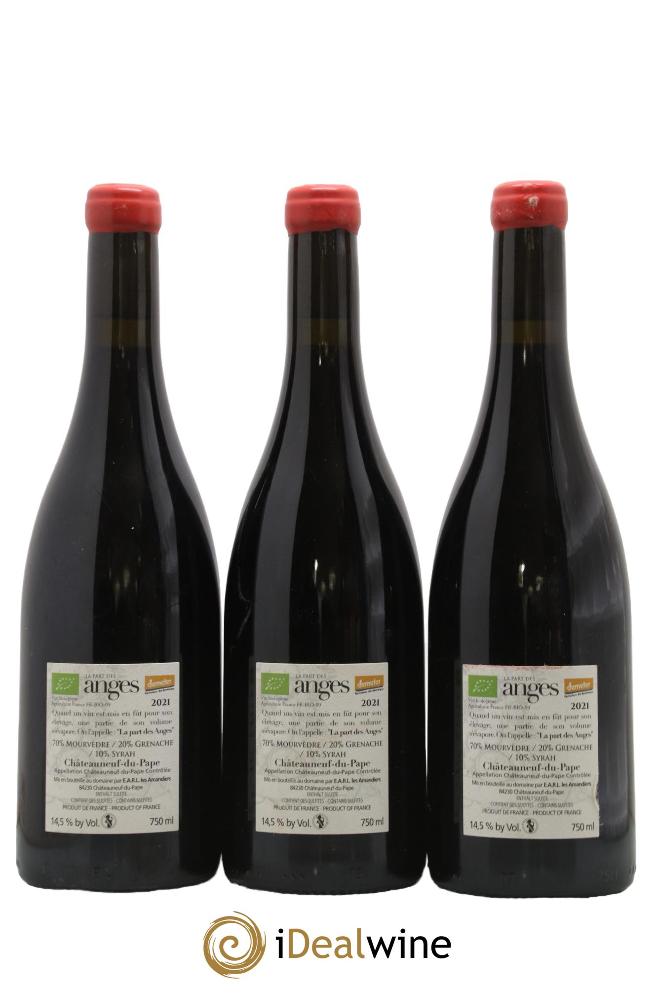 Châteauneuf-du-Pape La Part des Anges Raymond Usseglio (Domaine) 2021 - Lot of 3 bottles - 1