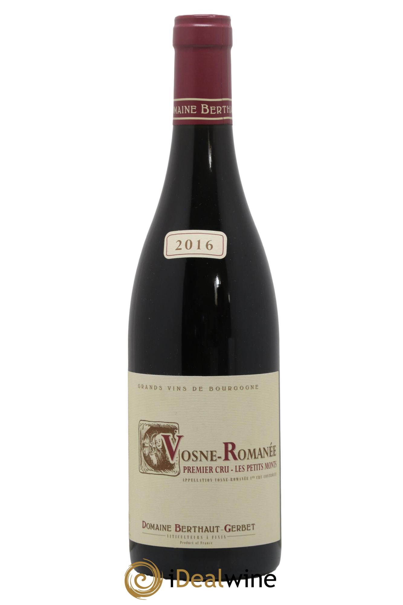 Vosne-Romanée 1er Cru Les Petits Monts Berthaut Gerbet (Domaine) 2016 - Lot de 1 bouteille - 0