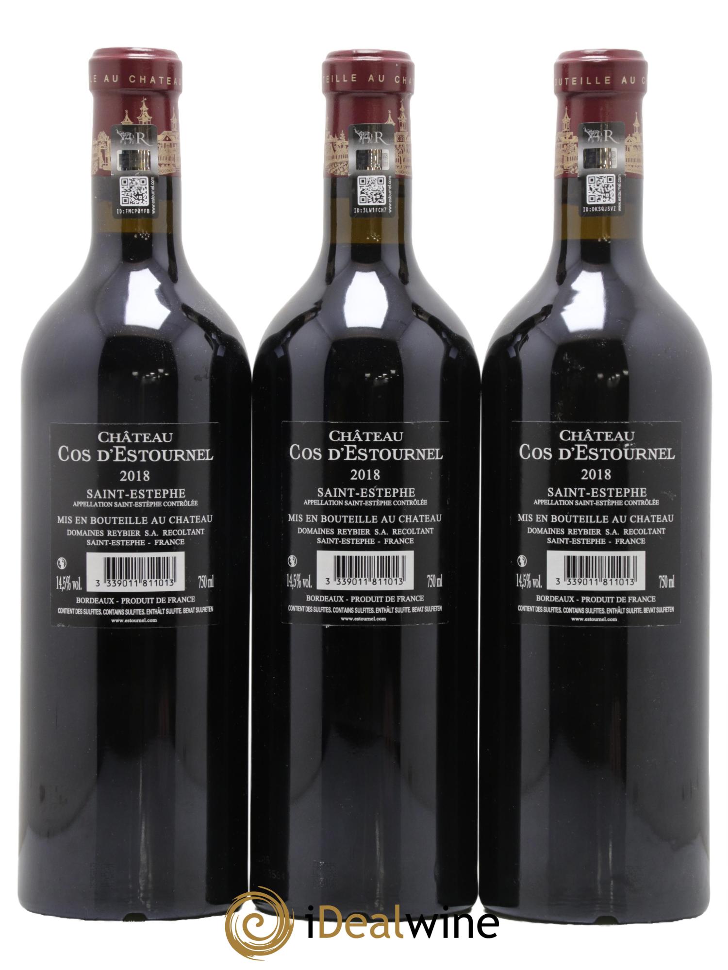 Cos d'Estournel 2ème Grand Cru Classé 2018 - Posten von 3 Flaschen - 1